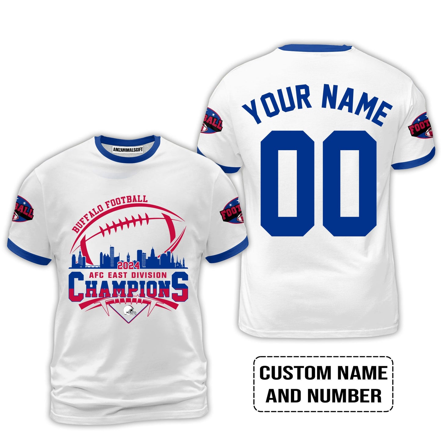 Custom Buffalo American Football AFC East Champions Shirt 2024, 2024 Buffalo Skyline Football AFC East Champs Shirt, Buffalo Football Fan Shirts