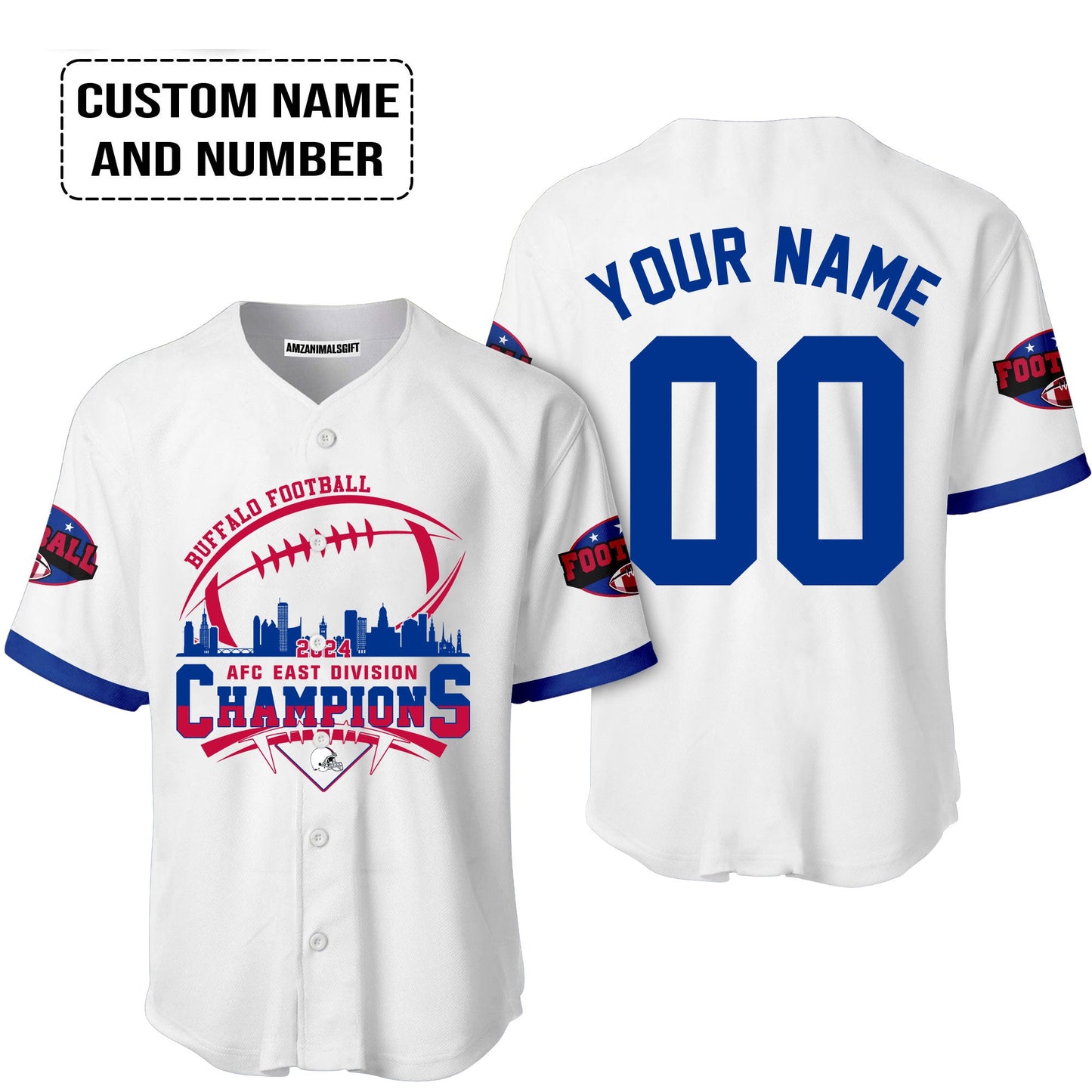 Custom Buffalo American Football AFC East Champions Shirt 2024, 2024 Buffalo Skyline Football AFC East Champs Shirt, Buffalo Football Fan Shirts