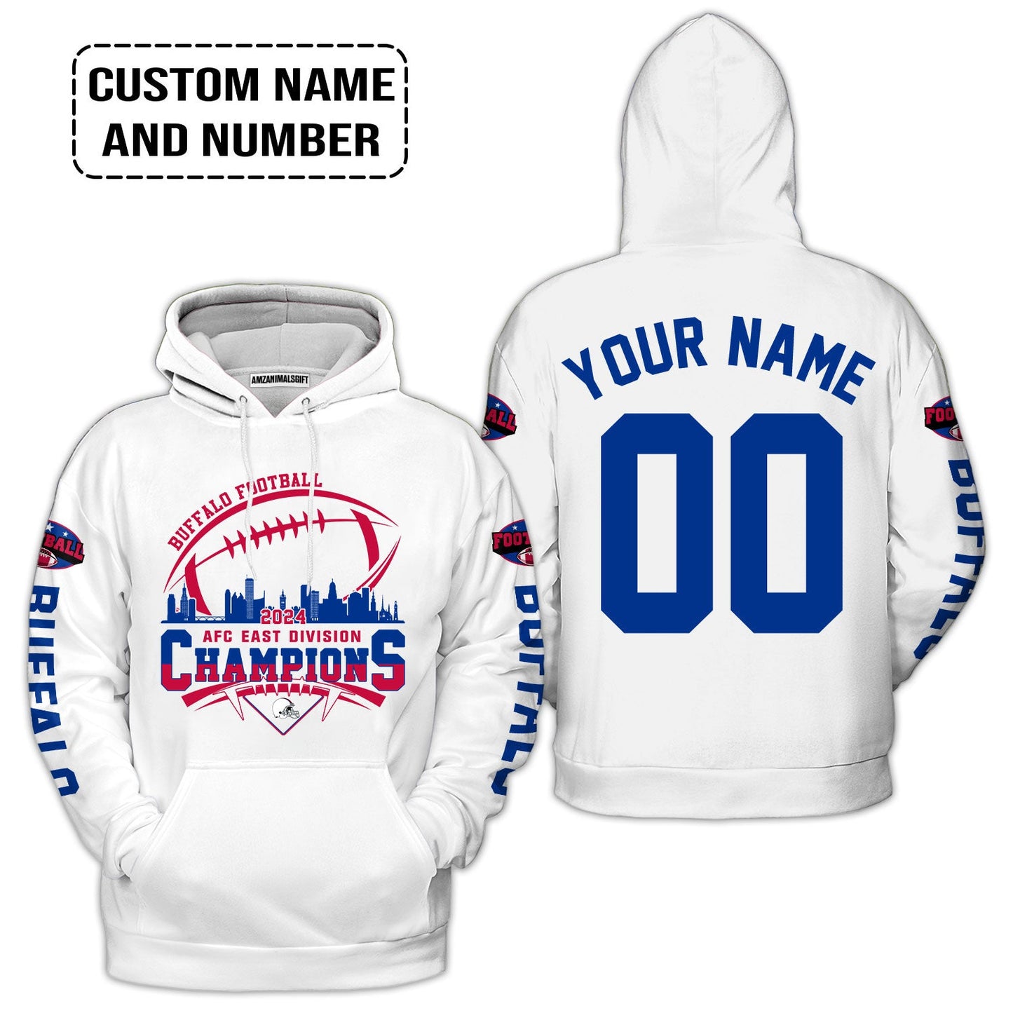 Custom Buffalo American Football AFC East Champions Shirt 2024, 2024 Buffalo Skyline Football AFC East Champs Shirt, Buffalo Football Fan Shirts