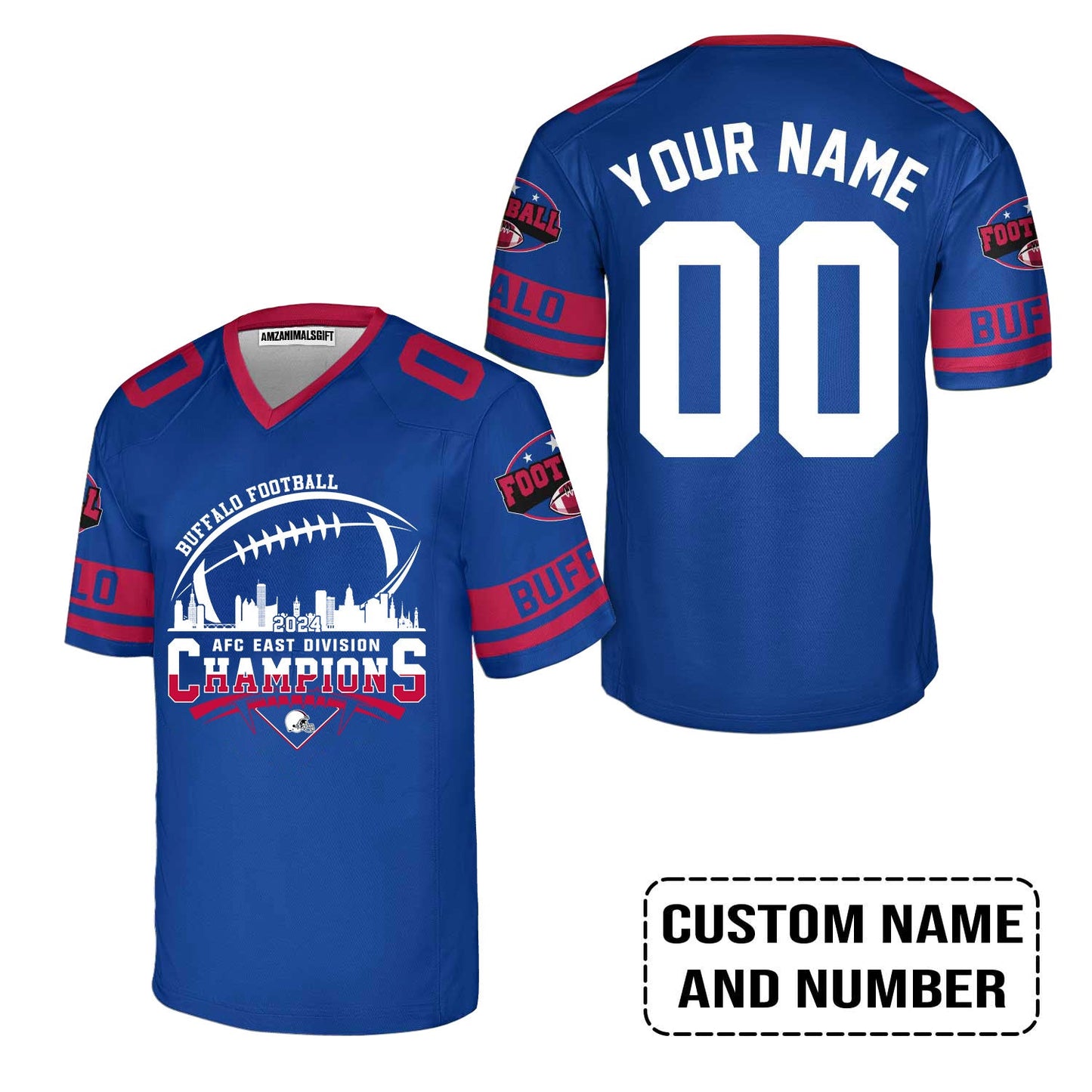Custom Buffalo American Football AFC East Champions Shirt 2024, 2024 Buffalo Skyline Football AFC East Champs Shirt, Buffalo Football Fan Shirts