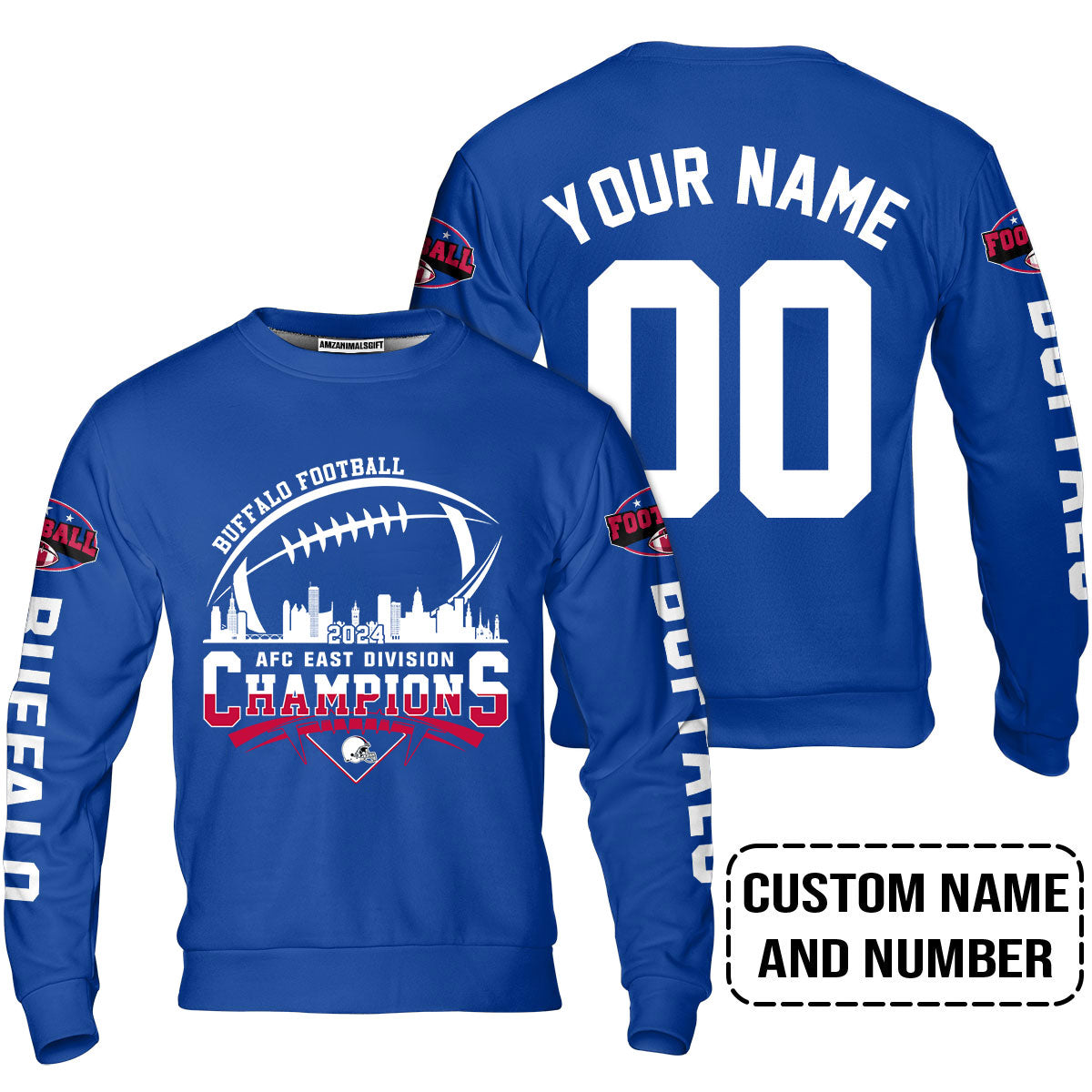 Custom Buffalo American Football AFC East Champions Shirt 2024, 2024 Buffalo Skyline Football AFC East Champs Shirt, Buffalo Football Fan Shirts
