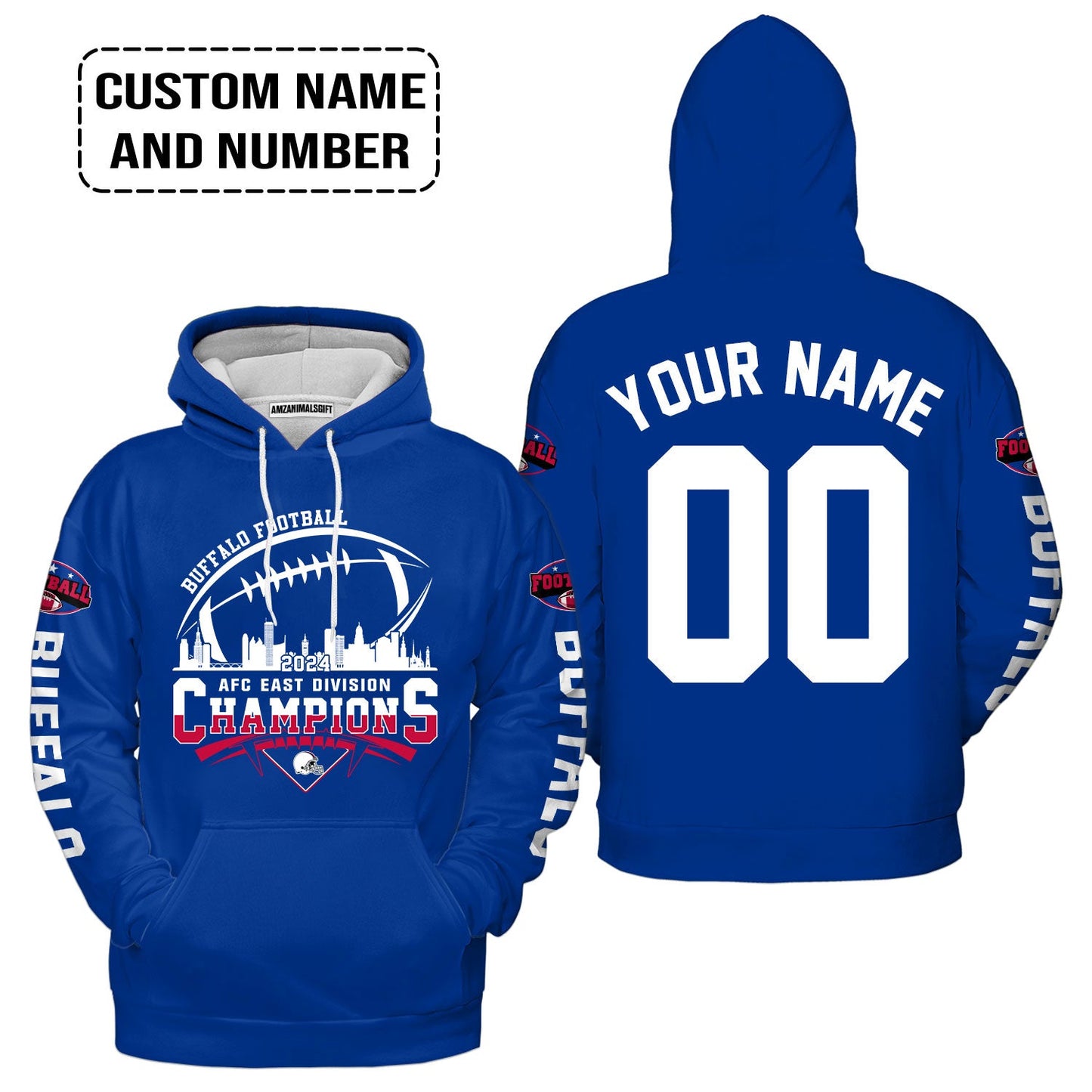 Custom Buffalo American Football AFC East Champions Shirt 2024, 2024 Buffalo Skyline Football AFC East Champs Shirt, Buffalo Football Fan Shirts