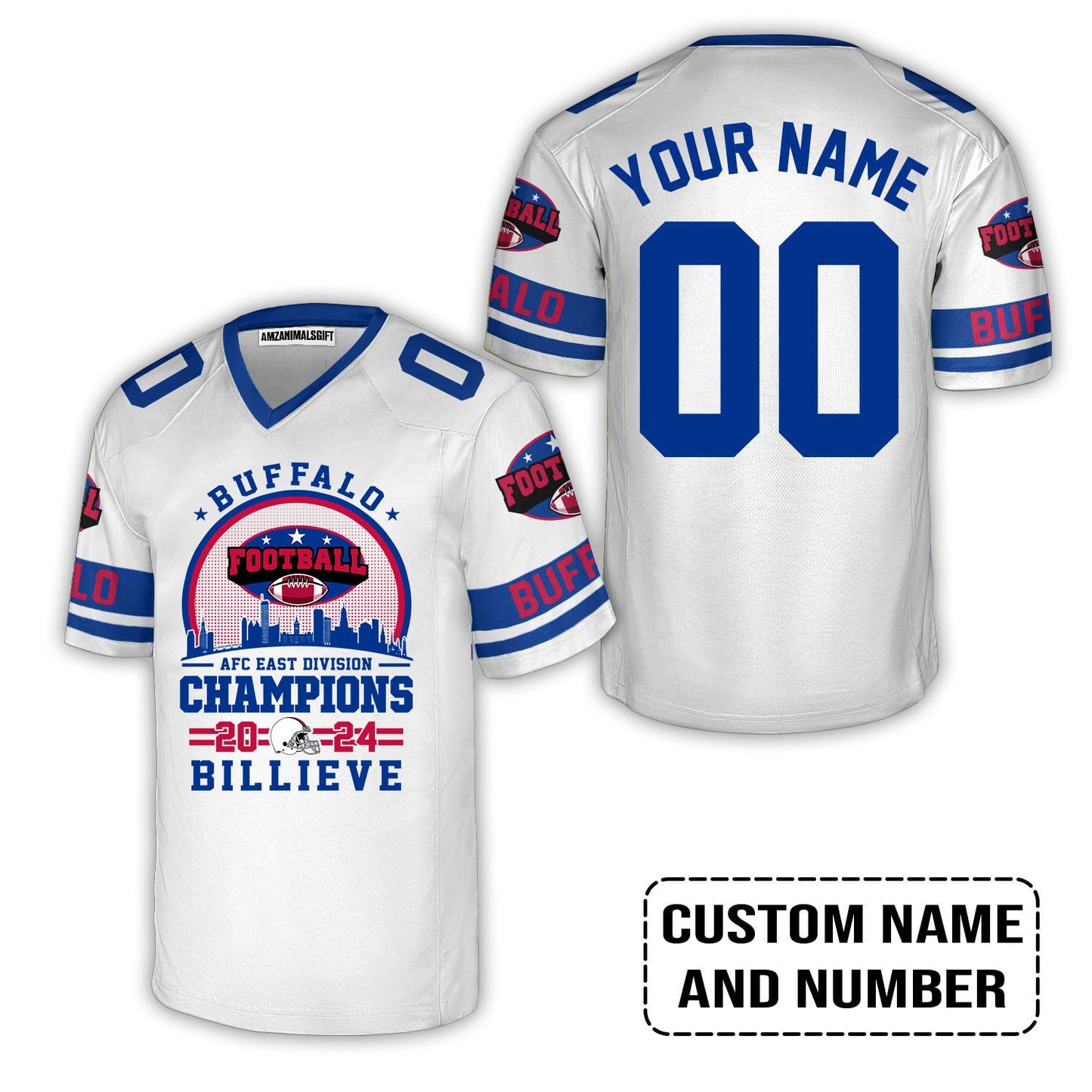 Custom Buffalo American Football 2024 AFC East Champions Billieve t shirt, Billieve Buffalo Football 2024 AFC East Champs Custom Shirts