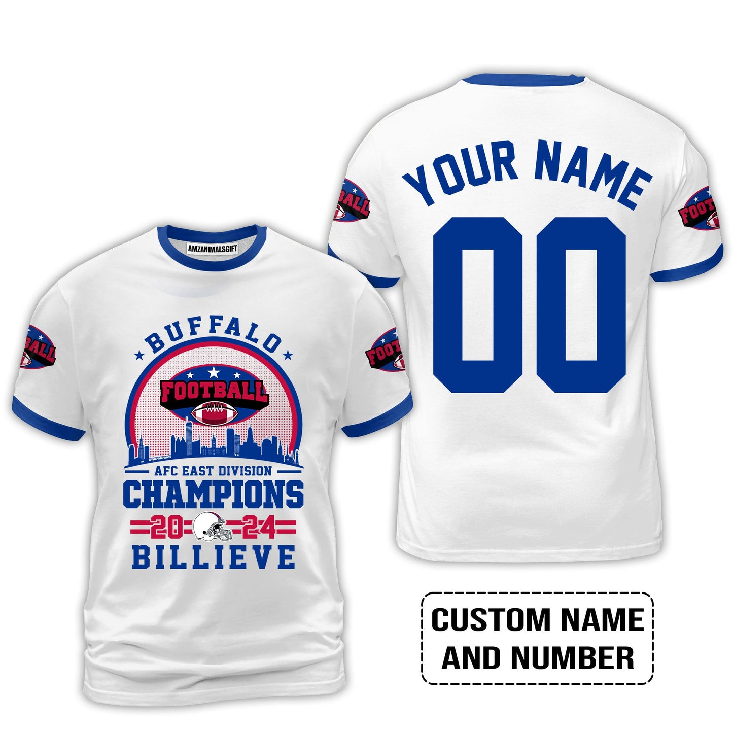 Custom Buffalo American Football 2024 AFC East Champions Billieve t shirt, Billieve Buffalo Football 2024 AFC East Champs Custom Shirts