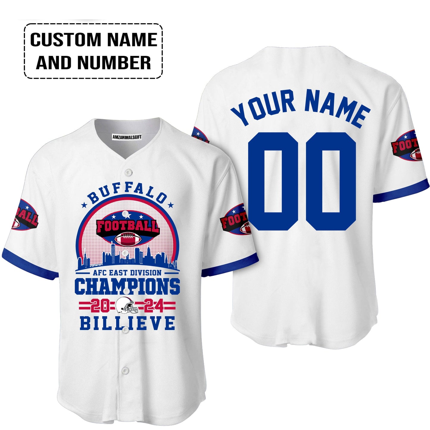 Custom Buffalo American Football 2024 AFC East Champions Billieve t shirt, Billieve Buffalo Football 2024 AFC East Champs Custom Shirts