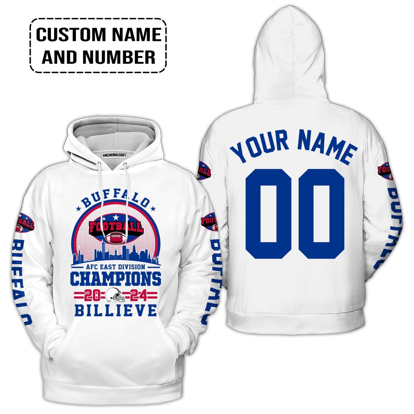 Custom Buffalo American Football 2024 AFC East Champions Billieve t shirt, Billieve Buffalo Football 2024 AFC East Champs Custom Shirts