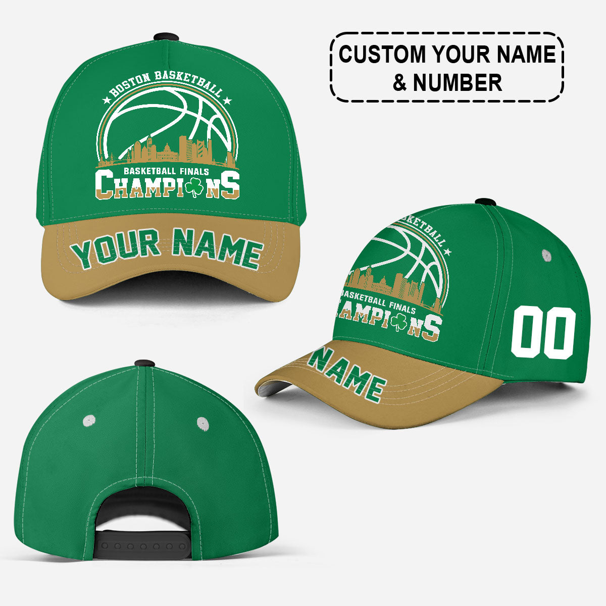Boston American Basketball 2024 Playoff Final Champions Classic Cap, Customized Basketball Skyline Cap For Boston Basketball Fans