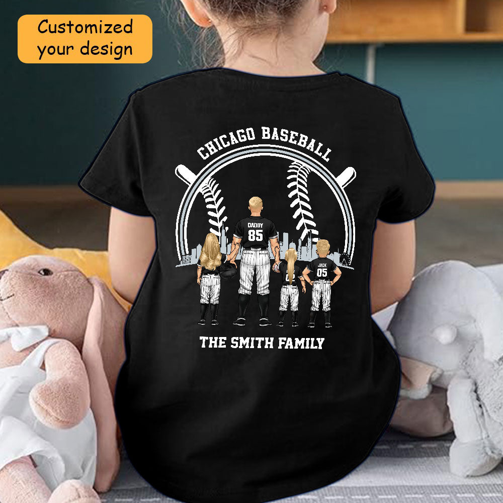 Personalized Chicago WS Baseball Family Dad Shirt, Perfect Gift For Dad, Father, Grandpa, Family, Baseball Lovers
