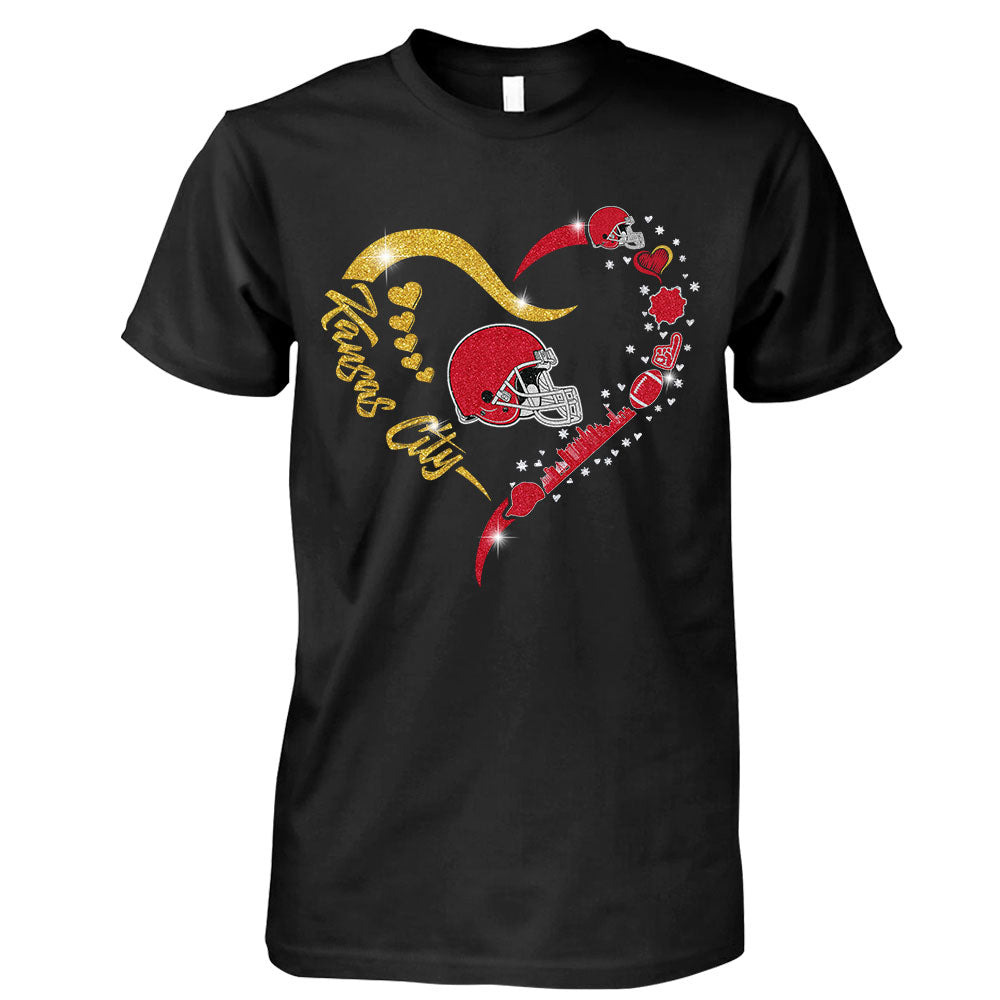 Kansas City Football In My Heart Sweatshirt, Long Sleeve, T Shirts, Hoodie For Men & Women, Kansas City Lover