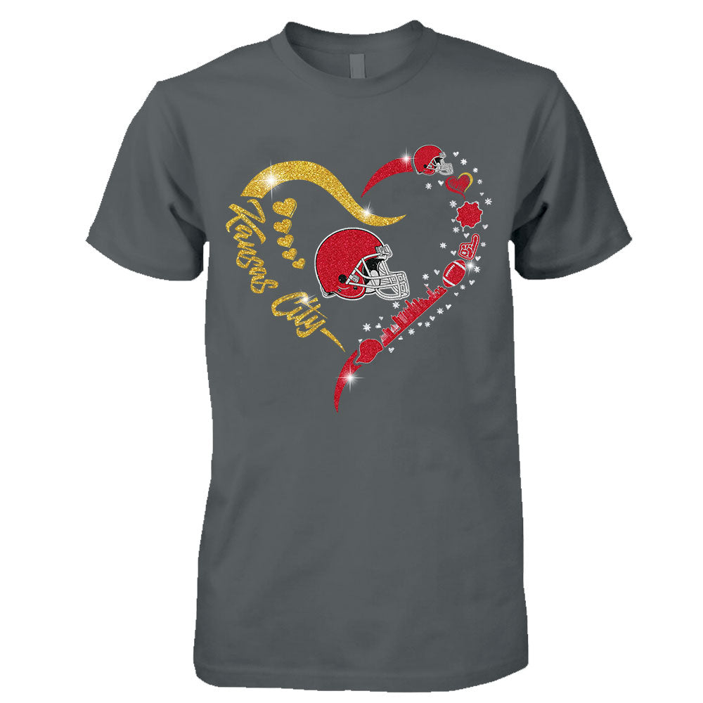 Kansas City Football In My Heart Sweatshirt, Long Sleeve, T Shirts, Hoodie For Men & Women, Kansas City Lover