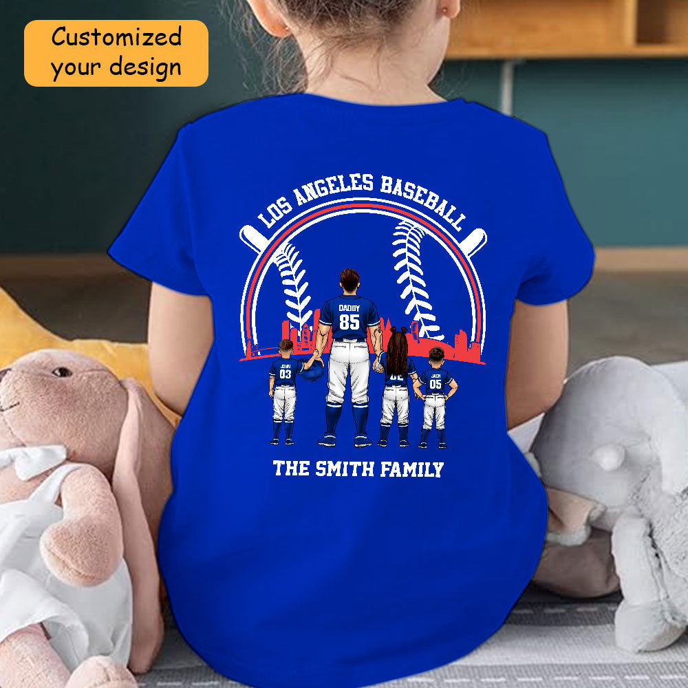 Personalized Los Angeles Baseball Family Dad Shirt, Perfect Gift For Dad, Father, Grandpa, Family, Baseball Lovers