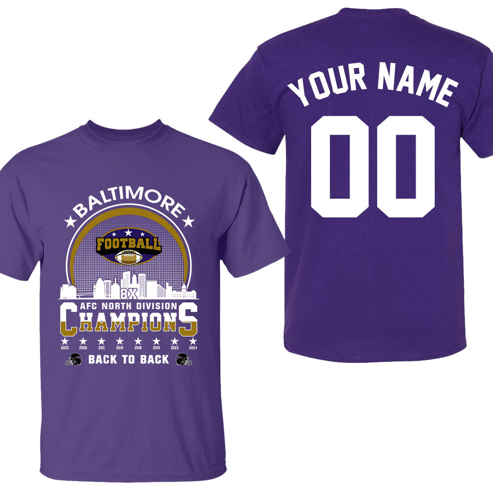 Baltimore Football 2024 AFC North Division Champions Skyline Double Sided Sweatshirt, 2024 AFC North Champs 2 Sided Custom Sweatshirt