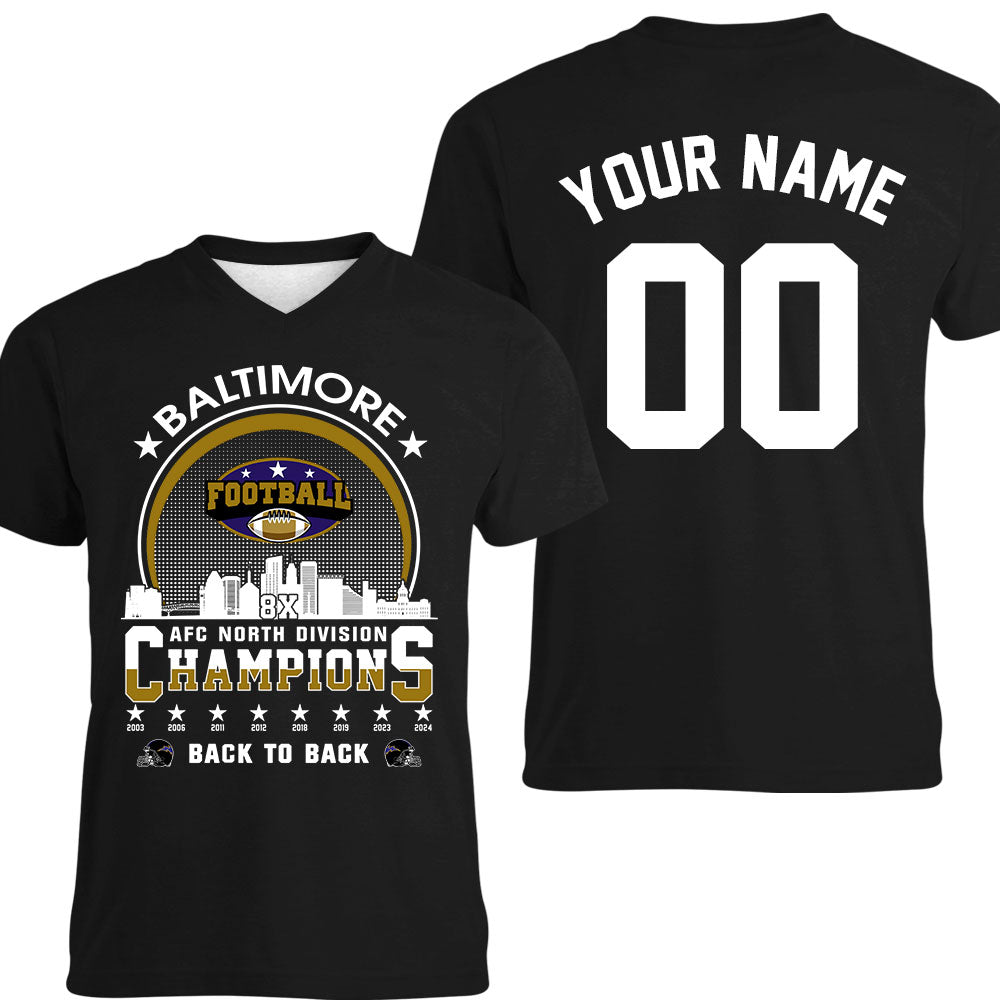 Baltimore Football 2024 AFC North Division Champions Skyline Double Sided Sweatshirt, 2024 AFC North Champs 2 Sided Custom Sweatshirt