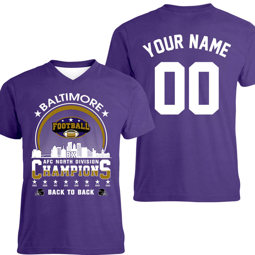 Baltimore Football 2024 AFC North Division Champions Skyline Double Sided Sweatshirt, 2024 AFC North Champs 2 Sided Custom Sweatshirt