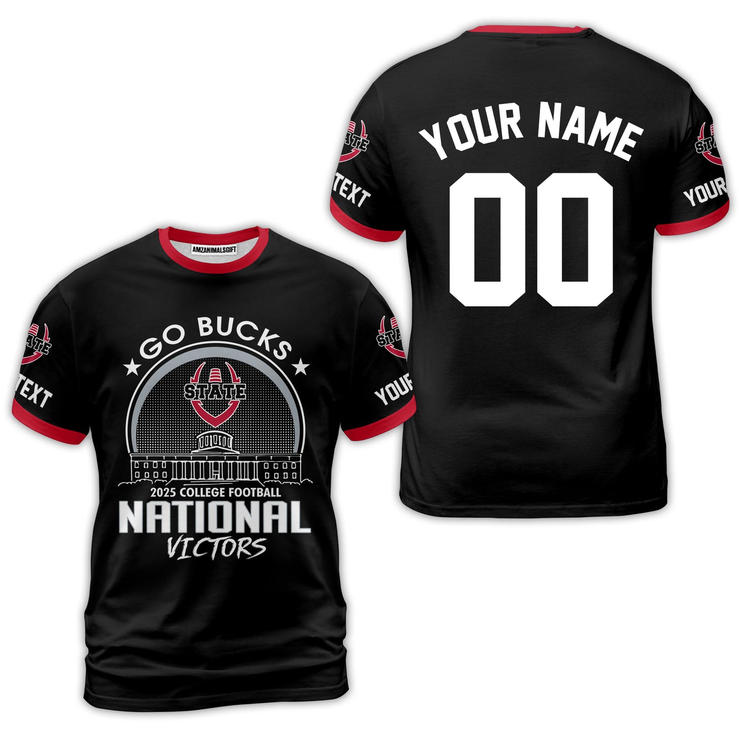 Go Bucks 2025 College Football Victors Custom Double Sided V-neck Jersey, National Winner Shirt, 2025 Champions Columbus Ohio Custom V-neck Jersey
