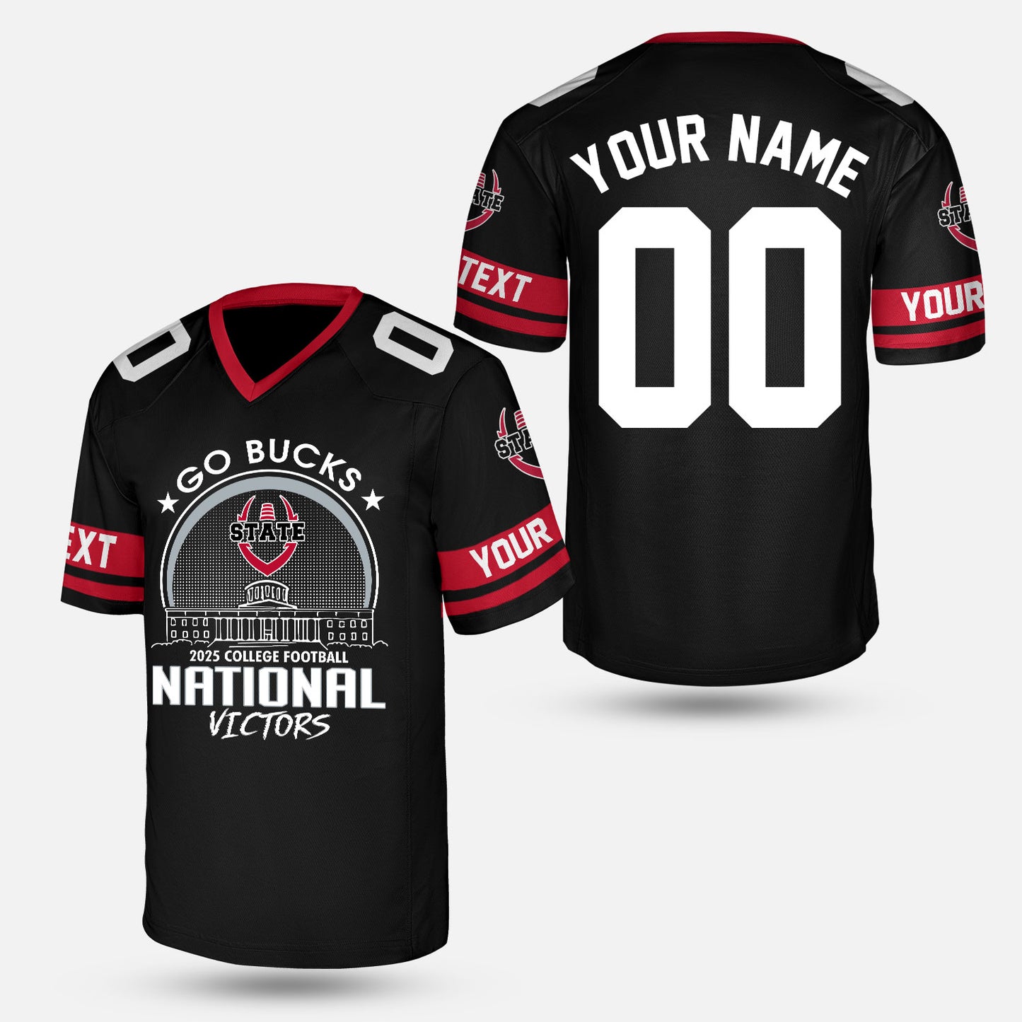 Go Bucks 2025 College Football Victors Custom Double Sided Hoodie, National Winner Skyline Hoodie, 2025 Champions Columbus Ohio Custom 2 Sided Hoodie