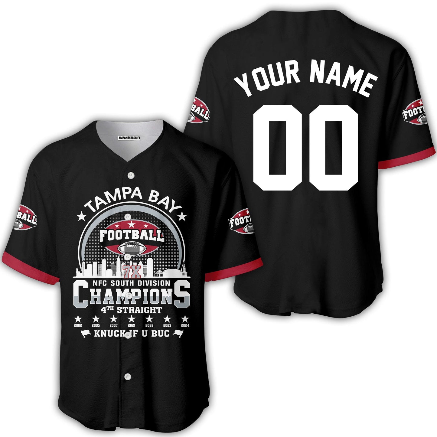 Tampa Bay Football 2024 NFC South Division Champions Skyline Custom Sweatshirt, 2024 NFC South Champs Champions Custom Double Sided Sweatshirt
