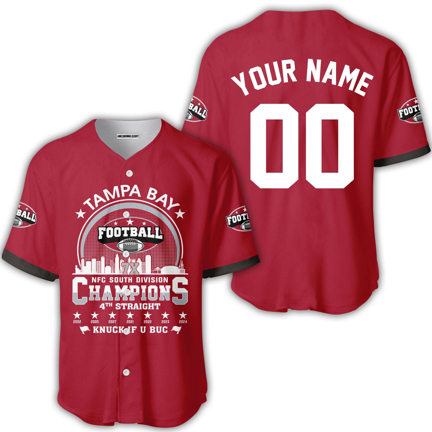 Tampa Bay Football 2024 NFC South Division Champions Skyline Custom Sweatshirt, 2024 NFC South Champs Champions Custom Double Sided Sweatshirt