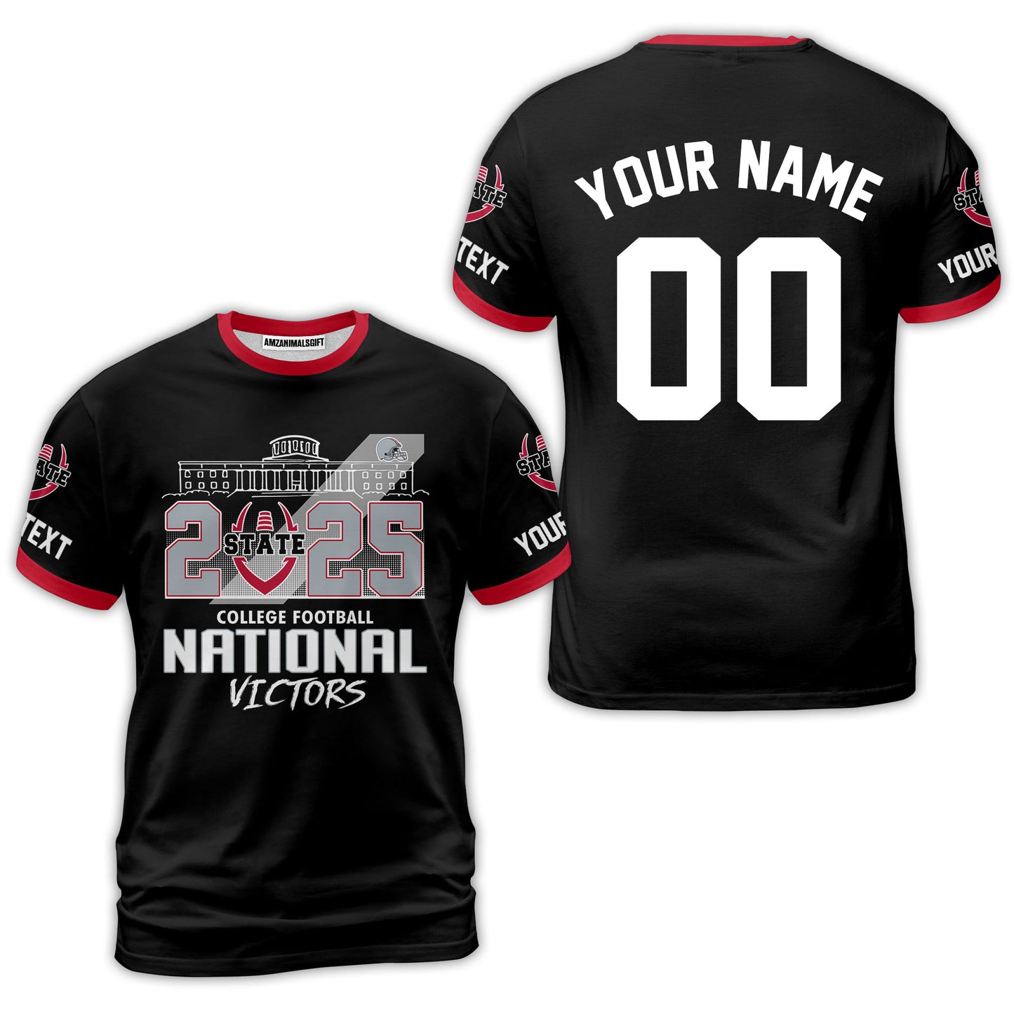 Go Bucks 2025 National Winner Custom 2 Sided V-neck Jersey, College Football Victors Shirt, 2025 Champions Columbus Ohio Custom V-neck Jersey Shirts
