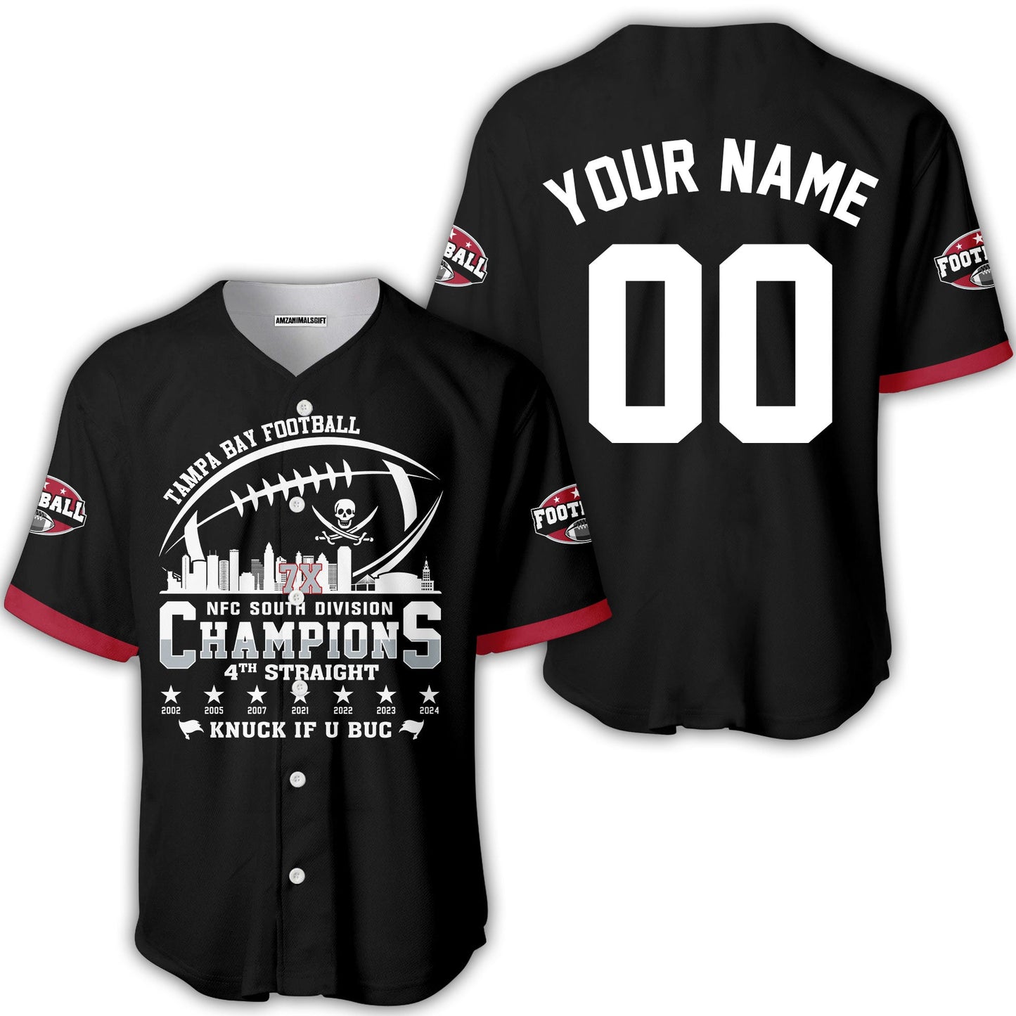 Custom Tampa Bay Football 2024 NFC South Division Champions Skyline Hoodie, 2024 NFC South Champs Champions Custom Double Sided Hoodie