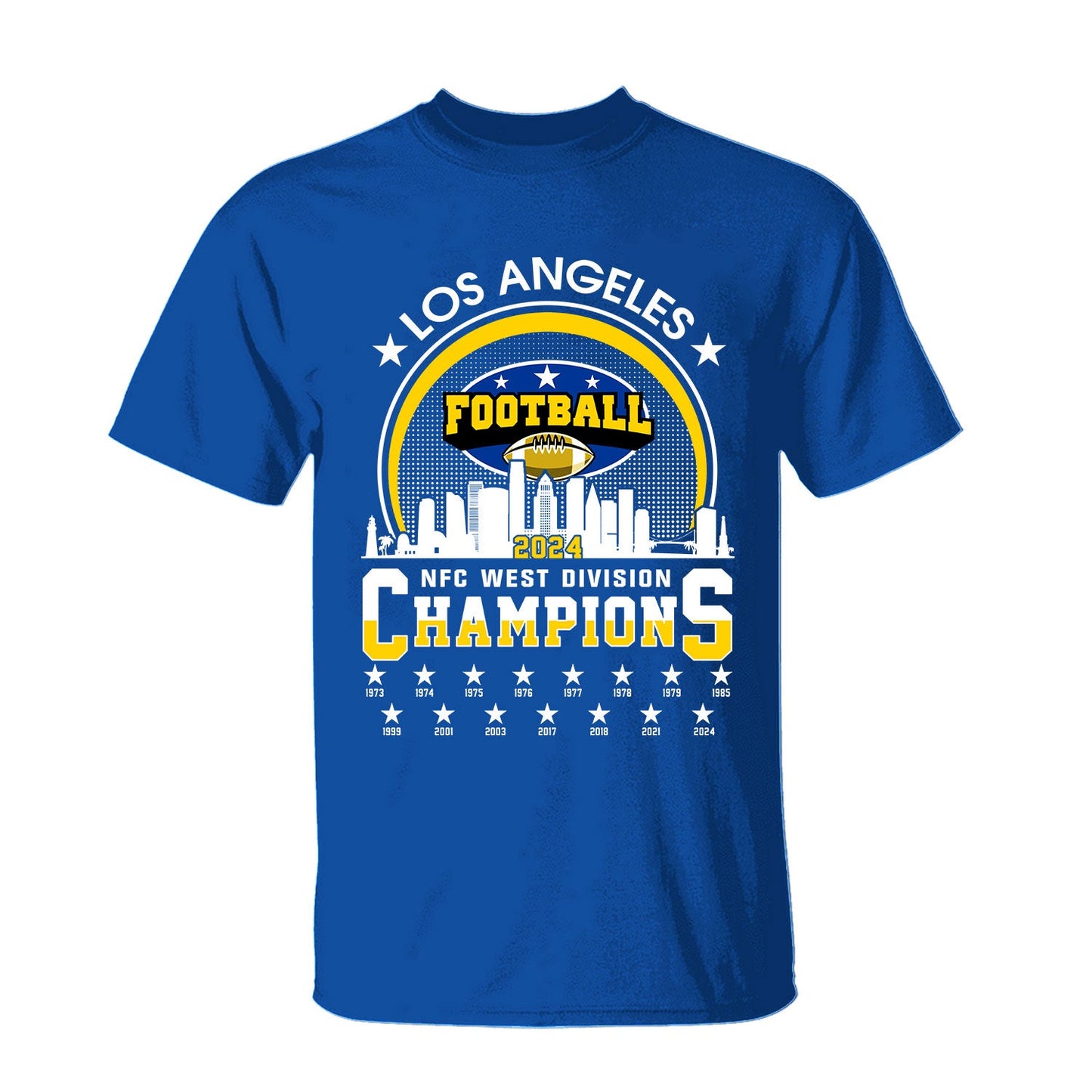 Los Angeles Football 2024 NFC West Division Champions Skyline Shirts, 2024 NFC West Champs Apparel For Los Angeles Football Fans