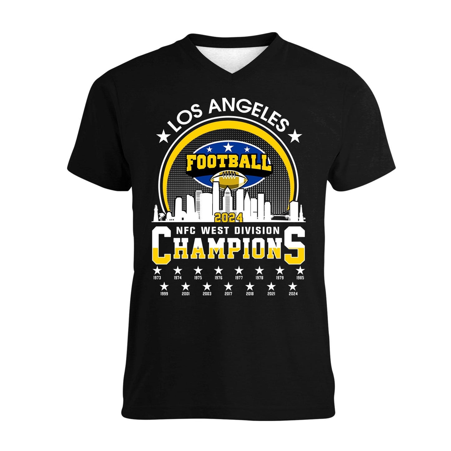 Los Angeles Football 2024 NFC West Division Champions Skyline Shirts, 2024 NFC West Champs Apparel For Los Angeles Football Fans