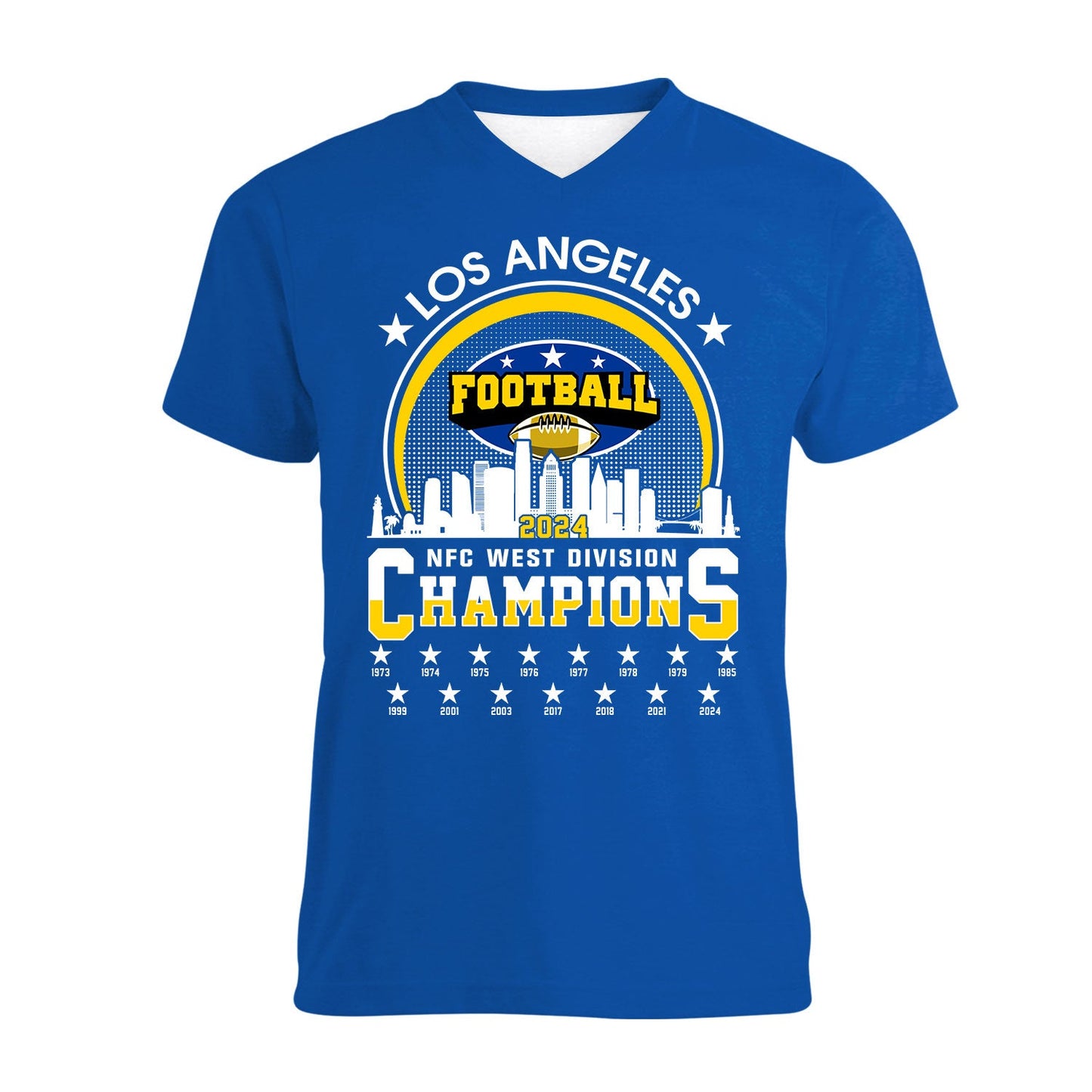 Los Angeles Football 2024 NFC West Division Champions Skyline Shirts, 2024 NFC West Champs Apparel For Los Angeles Football Fans