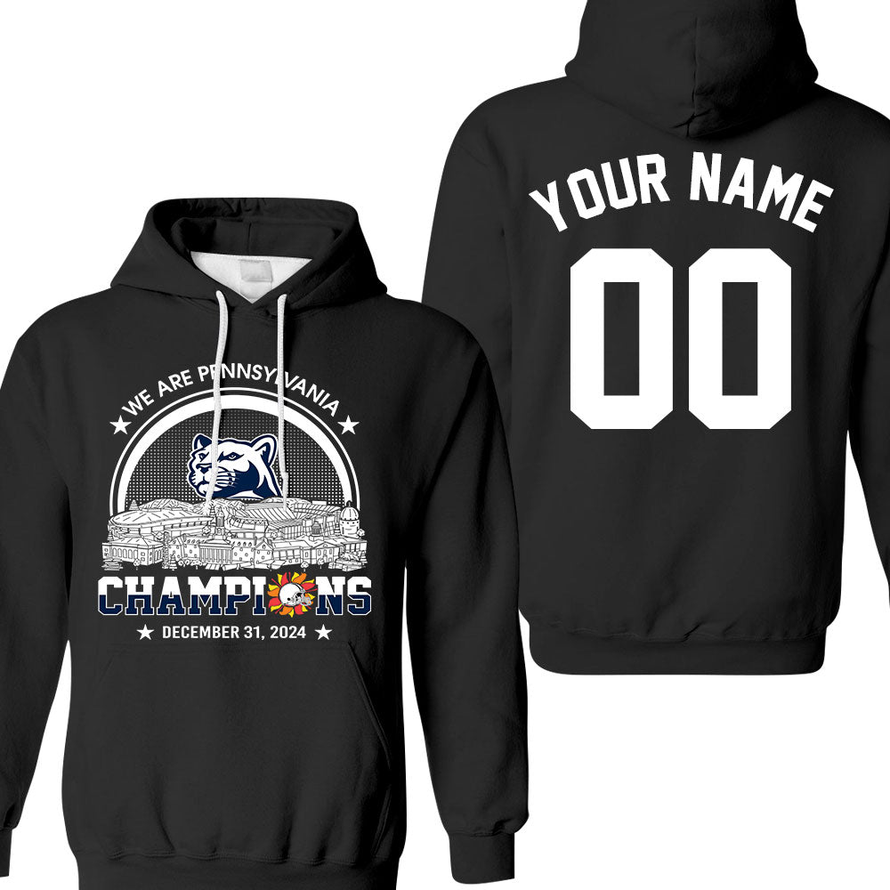 We Are Pennsylvania Football 2024 Fiesta Champions Skyline Double Sided Sweatshirt, 2024 Fiesta Champs 2 Sided Custom Sweatshirt