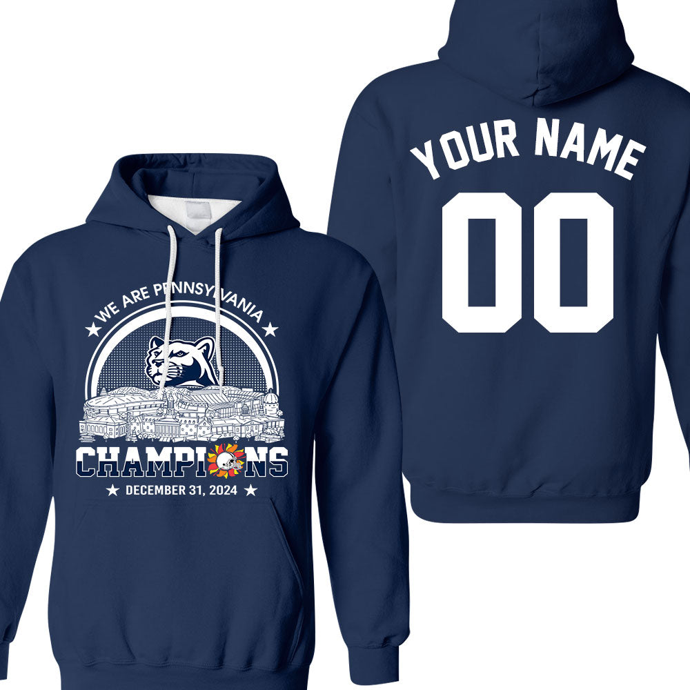 We Are Pennsylvania Football 2024 Fiesta Champions Skyline Double Sided Sweatshirt, 2024 Fiesta Champs 2 Sided Custom Sweatshirt