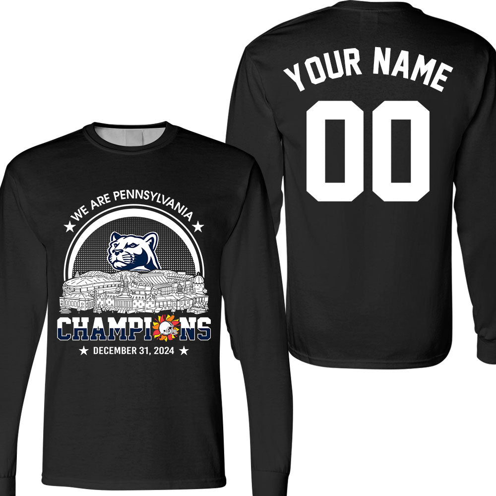 We Are Pennsylvania Football 2024 Fiesta Champions Skyline Double Sided Sweatshirt, 2024 Fiesta Champs 2 Sided Custom Sweatshirt