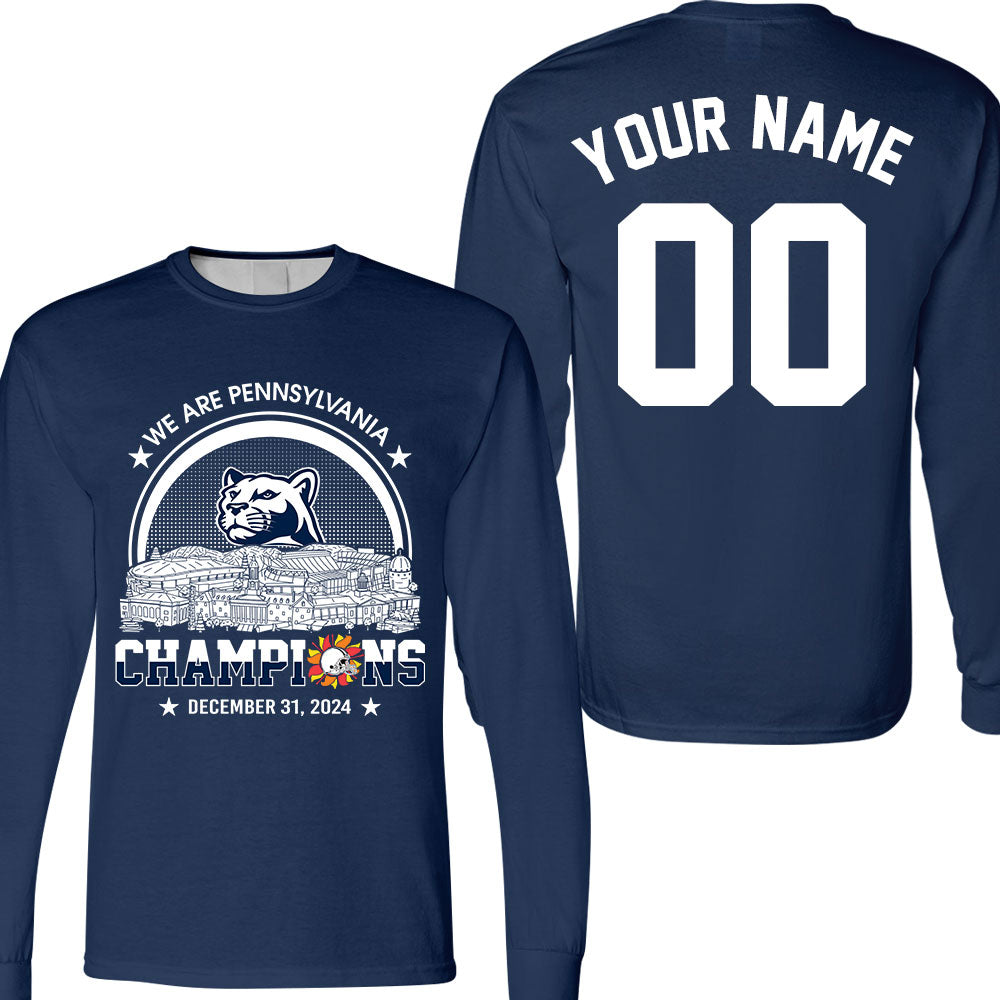 We Are Pennsylvania Football 2024 Fiesta Champions Skyline Double Sided Sweatshirt, 2024 Fiesta Champs 2 Sided Custom Sweatshirt