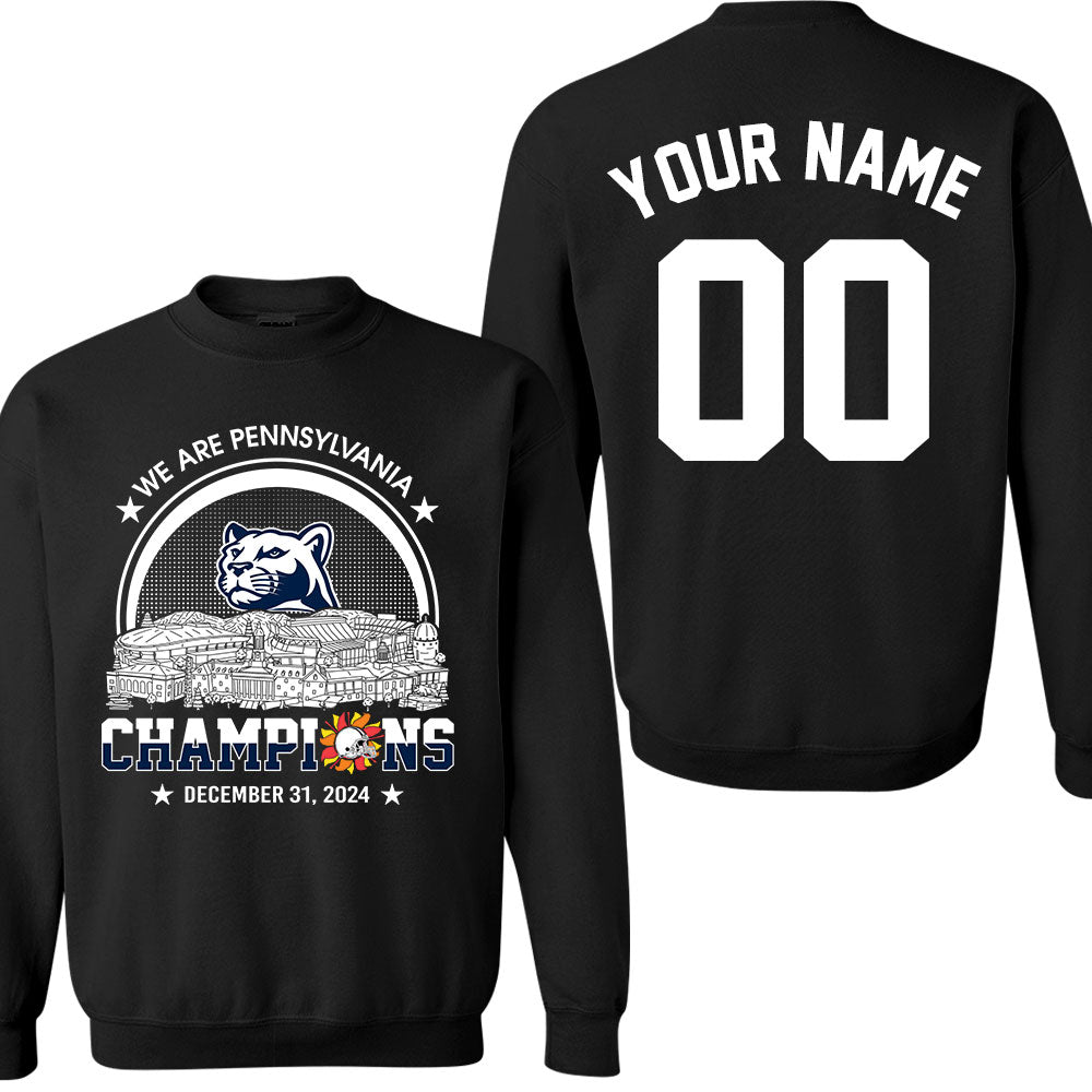 We Are Pennsylvania Football 2024 Fiesta Champions Skyline Double Sided Sweatshirt, 2024 Fiesta Champs 2 Sided Custom Sweatshirt