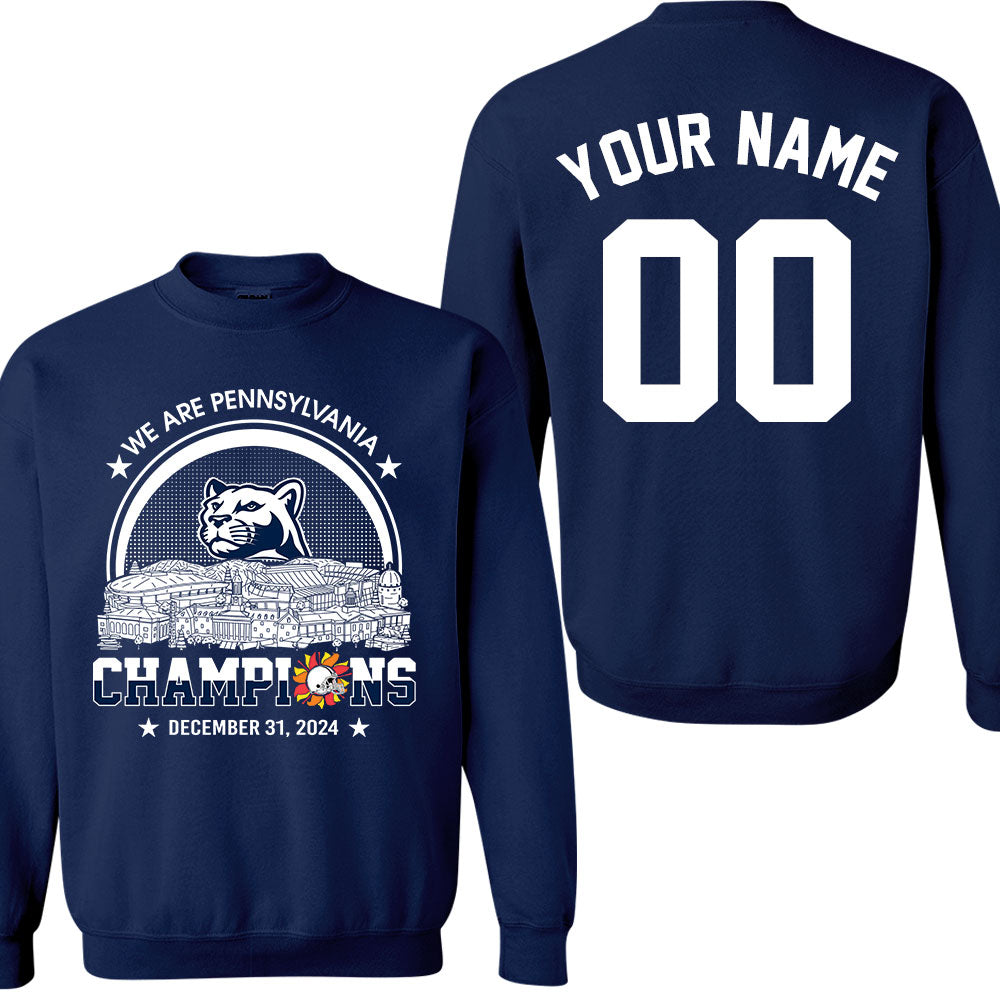 We Are Pennsylvania Football 2024 Fiesta Champions Skyline Double Sided Sweatshirt, 2024 Fiesta Champs 2 Sided Custom Sweatshirt