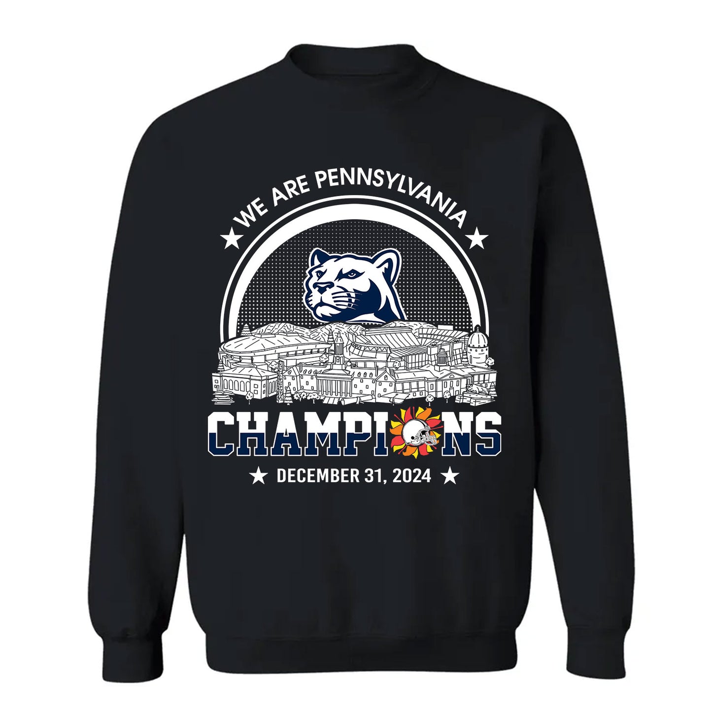 We Are Pennsylvania Football 2024 Fiesta Champions Skyline Long Sleeve Shirt, 2024 Fiesta Champs Long Sleeve Shirt For Pennsylvania Football Fans