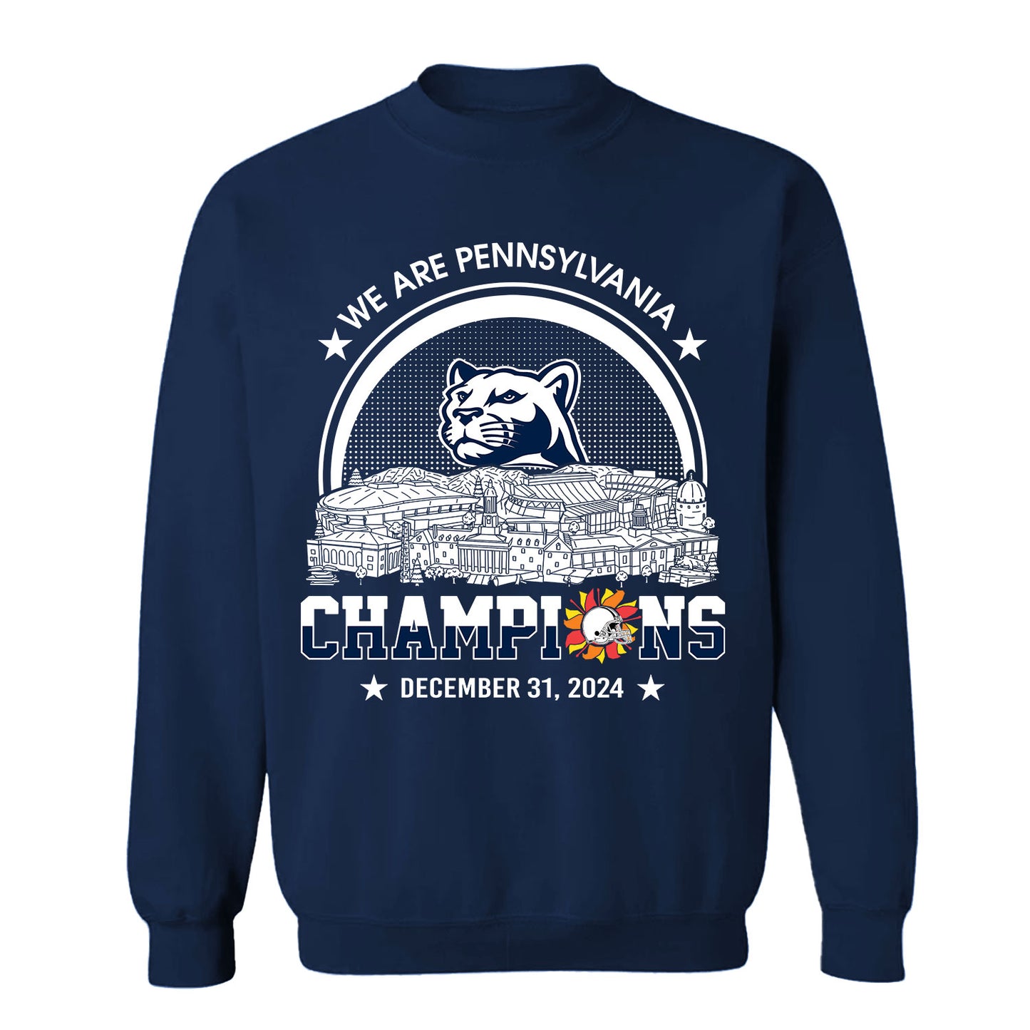 We Are Pennsylvania Football 2024 Fiesta Champions Skyline Long Sleeve Shirt, 2024 Fiesta Champs Long Sleeve Shirt For Pennsylvania Football Fans