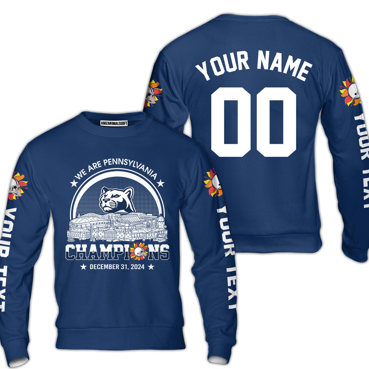 We Are Pennsylvania Football 2024 Fiesta Champions Skyline Custom Baseball Jersey, 2024 Fiesta Champs 2 Sided Custom Baseball Jersey Shirts