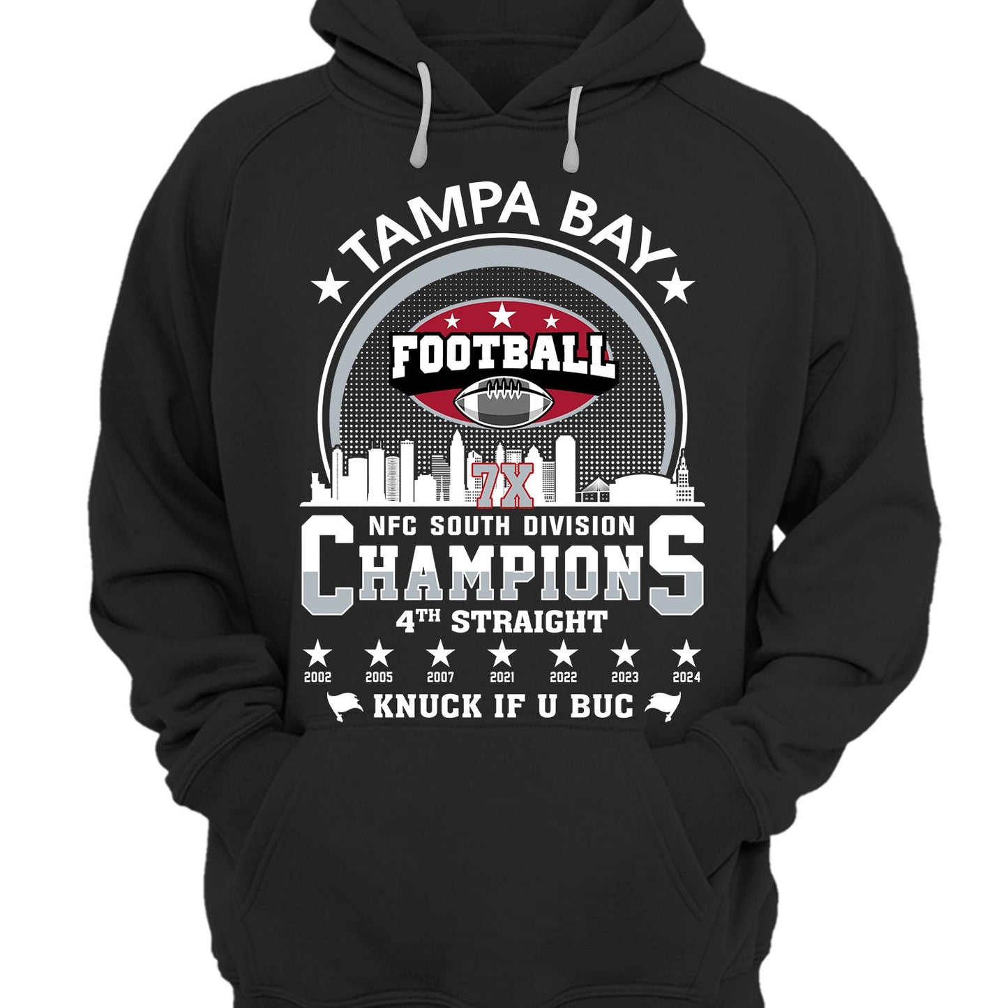 Tampa Bay Football 2024 NFC South Division Champions Skyline Shirts, 2024 NFC South Champs Apparel For Tampa Bay Football Fans