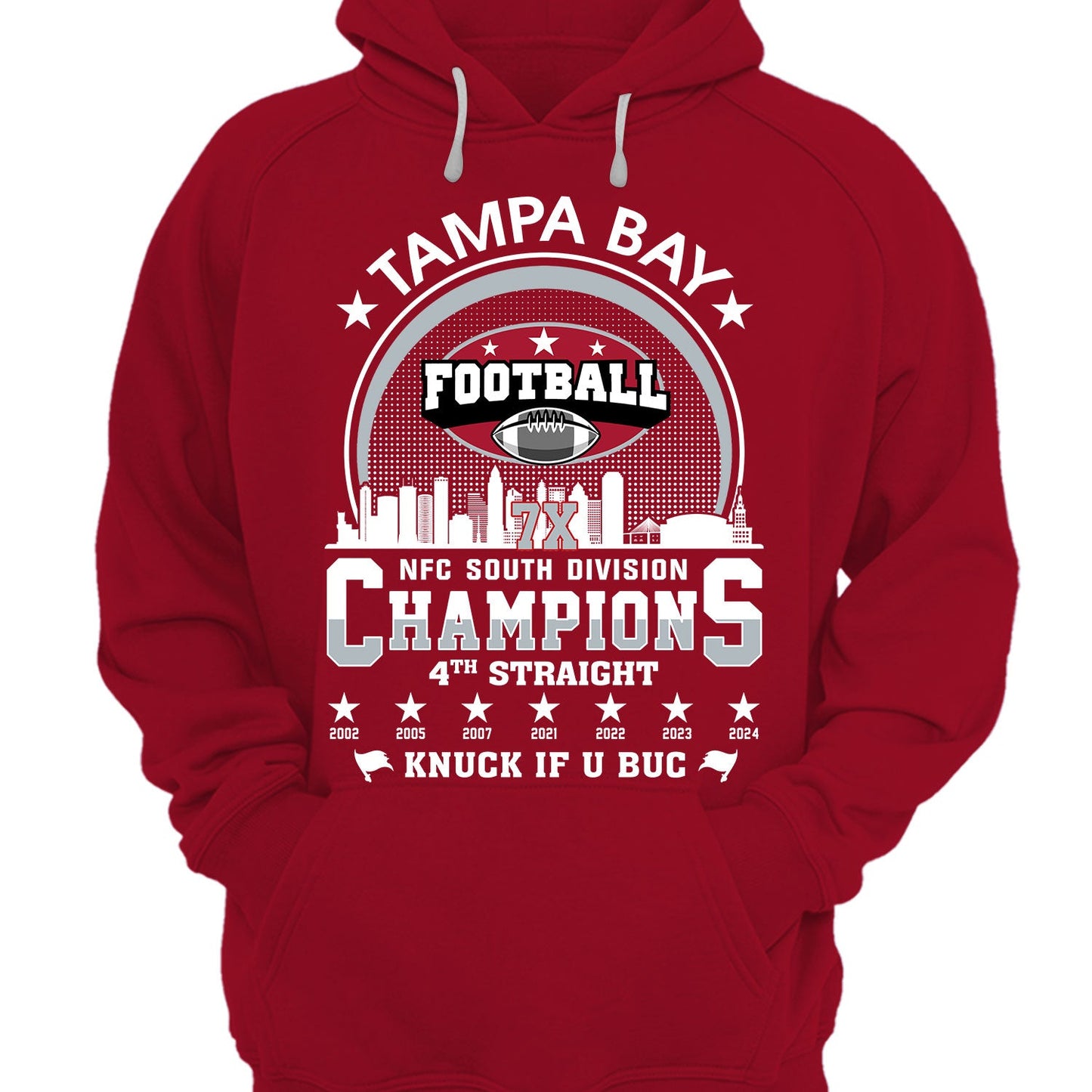 Tampa Bay Football 2024 NFC South Division Champions Skyline Shirts, 2024 NFC South Champs Apparel For Tampa Bay Football Fans