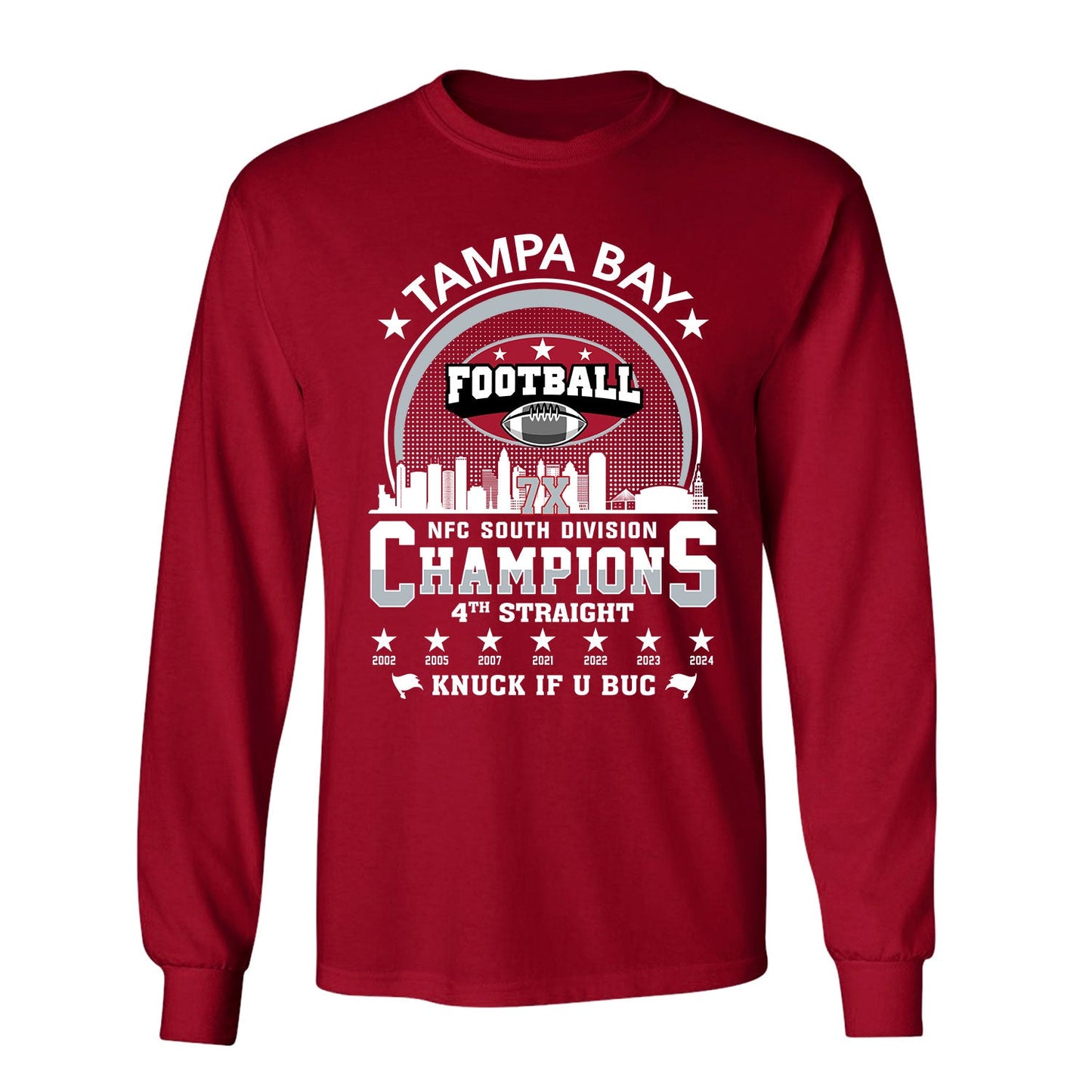 Tampa Bay Football 2024 NFC South Division Champions Skyline Shirts, 2024 NFC South Champs Apparel For Tampa Bay Football Fans