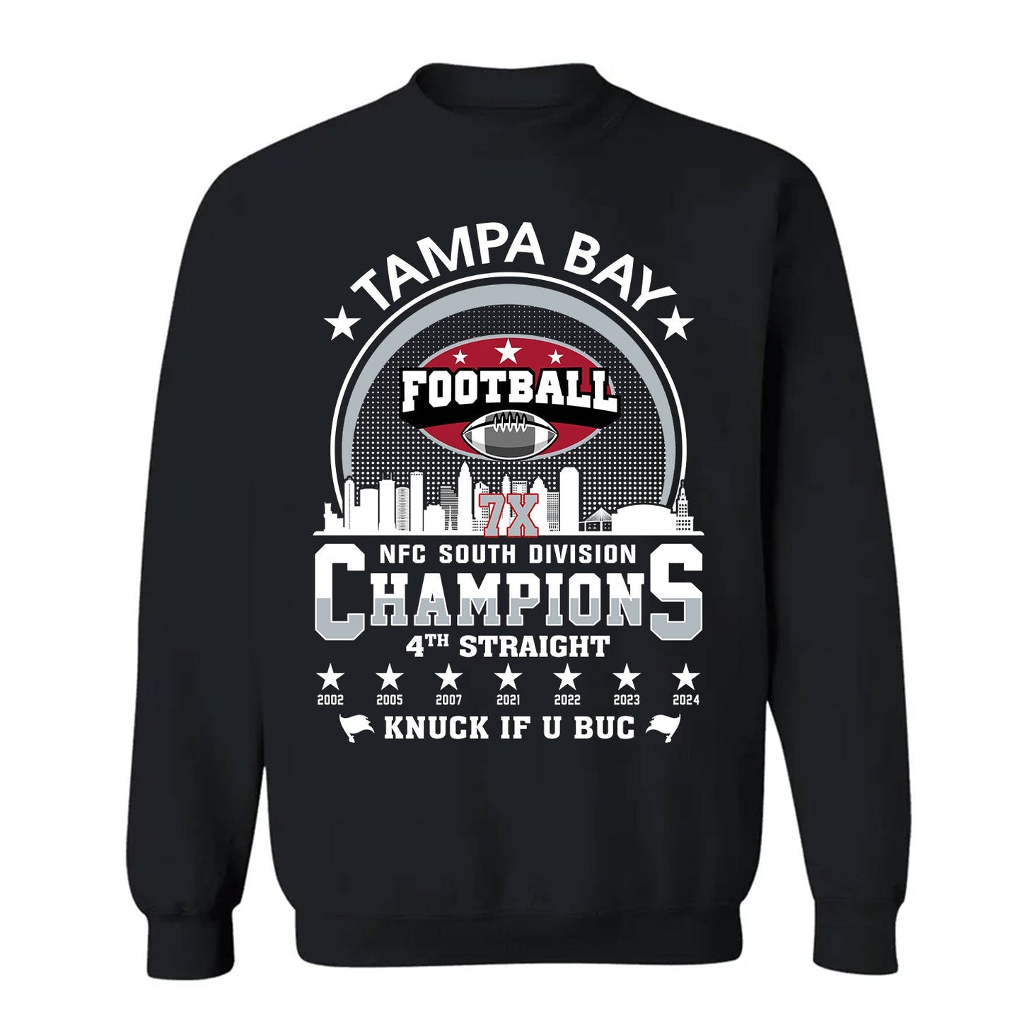 Tampa Bay Football 2024 NFC South Division Champions Skyline Shirts, 2024 NFC South Champs Apparel For Tampa Bay Football Fans