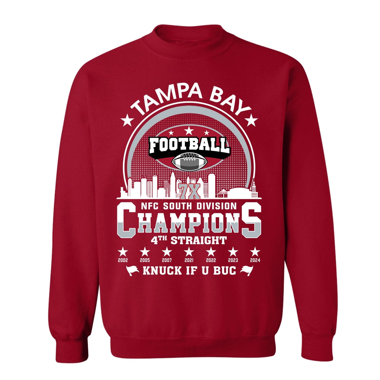 Tampa Bay Football 2024 NFC South Division Champions Skyline Shirts, 2024 NFC South Champs Apparel For Tampa Bay Football Fans