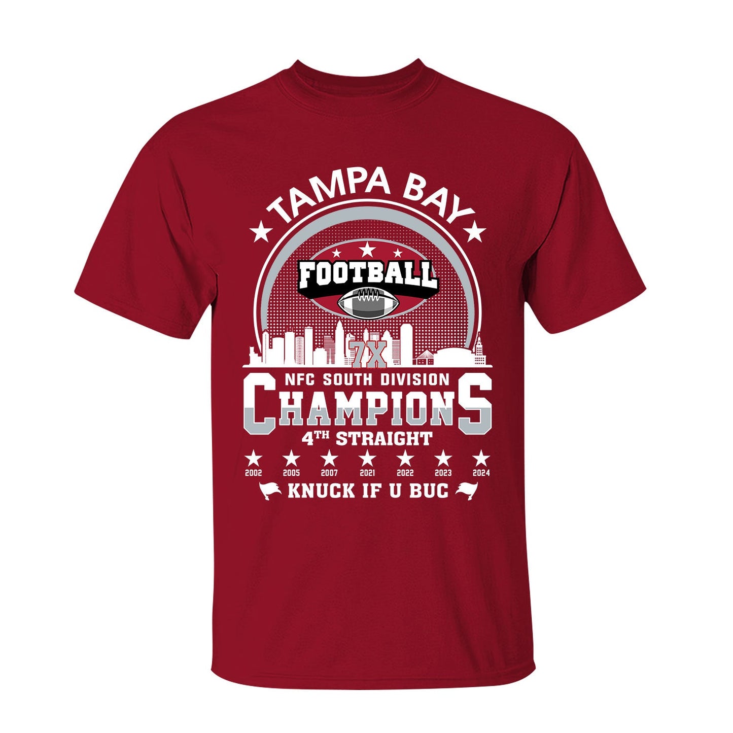 Tampa Bay Football 2024 NFC South Division Champions Skyline Shirts, 2024 NFC South Champs Apparel For Tampa Bay Football Fans