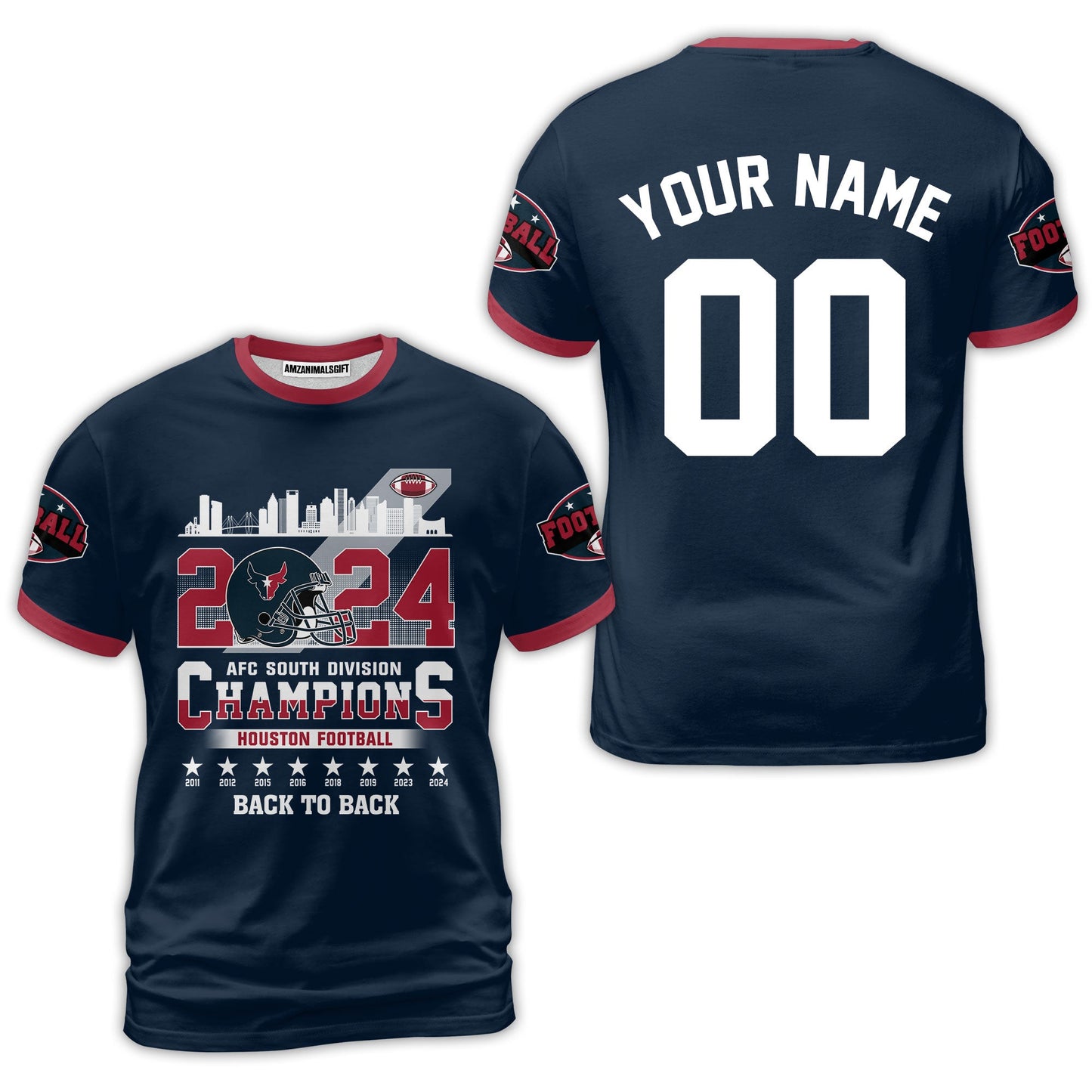 Houston American Football 2024 AFC South Champions Custom Hoodie Shirts, Custom Houston Football Division Champion Hoodie Shirt