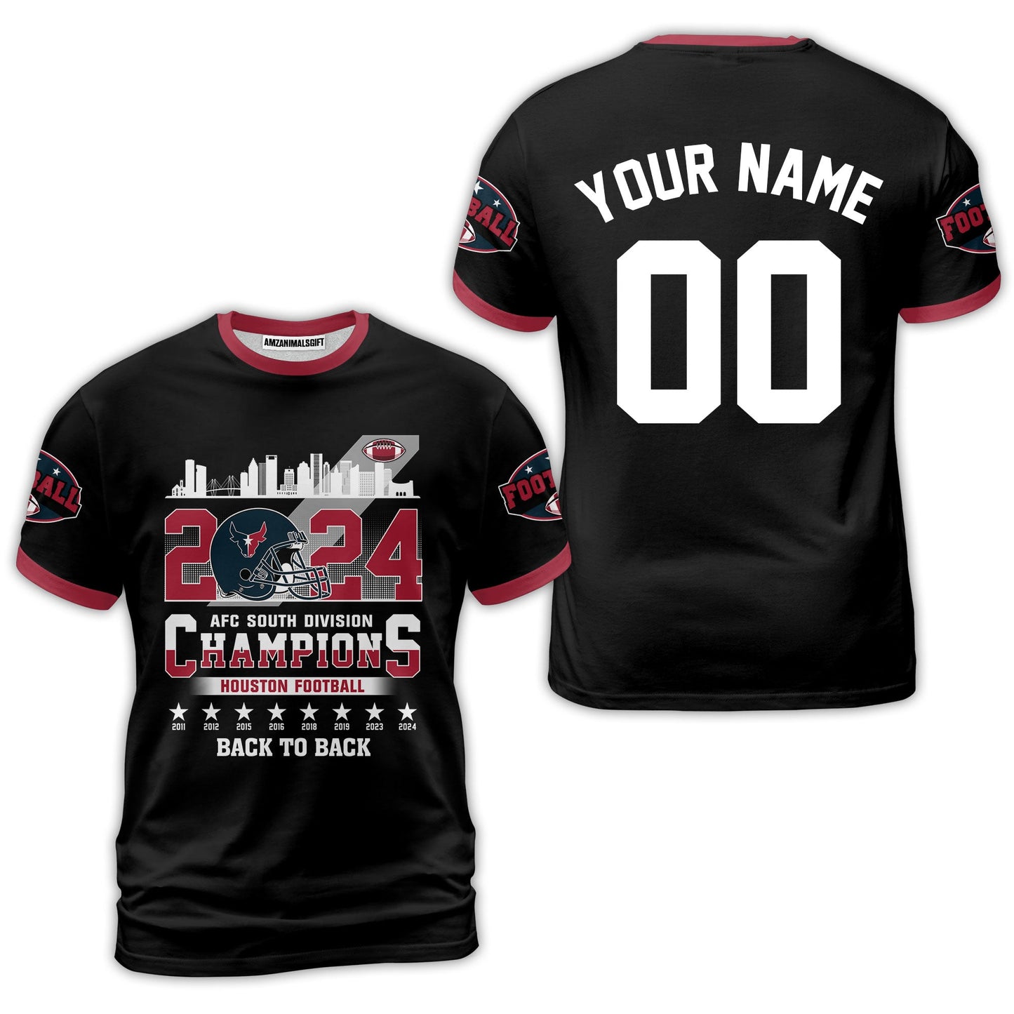 Houston American Football 2024 AFC South Champions Custom Hoodie Shirts, Custom Houston Football Division Champion Hoodie Shirt