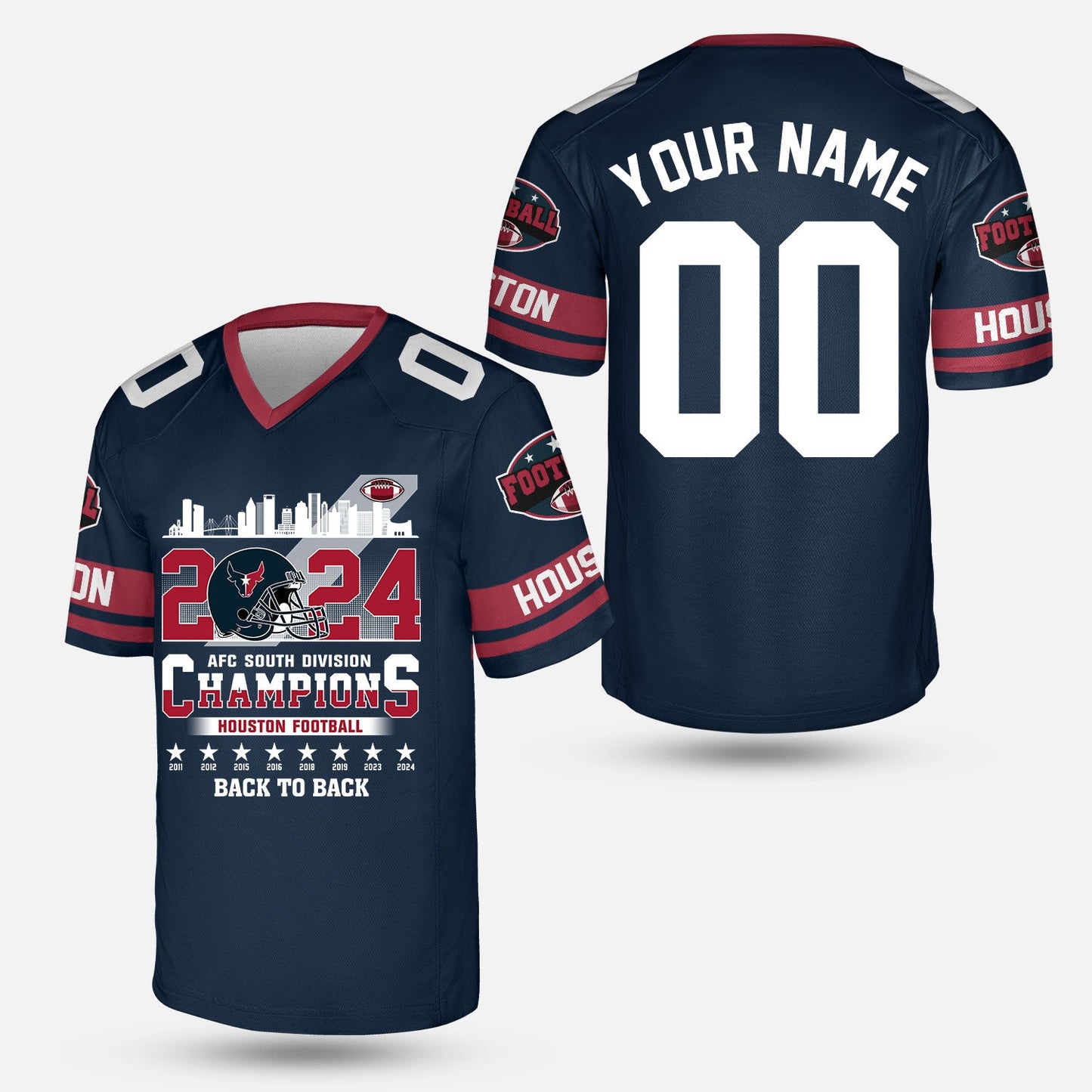 Houston American Football 2024 AFC South Champions Custom Hoodie Shirts, Custom Houston Football Division Champion Hoodie Shirt