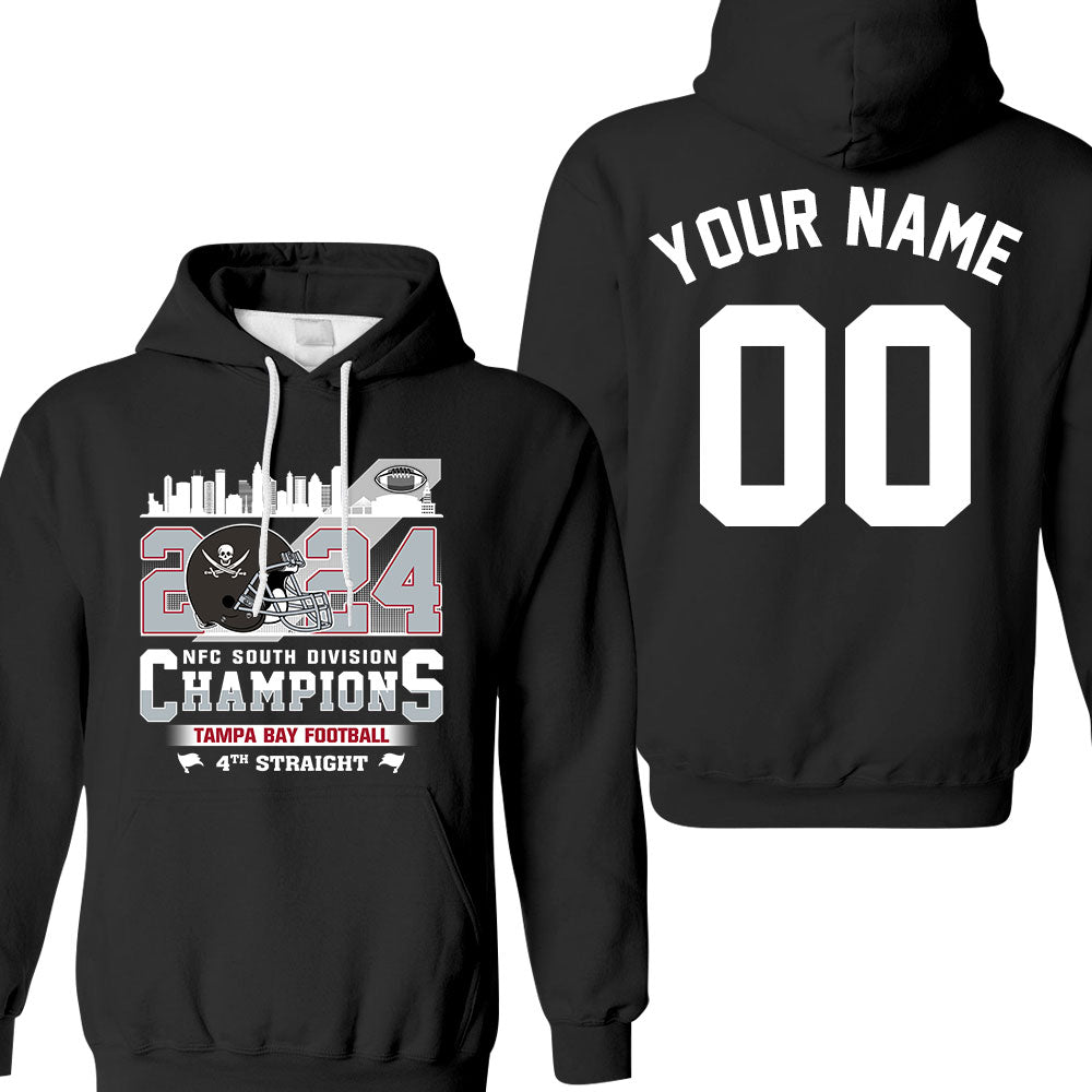 2024 Tampa Bay Football NFC South Division Champions Skyline Double Sided Sweatshirt, 2024 NFC South Champs 2 Sided Custom Sweatshirt
