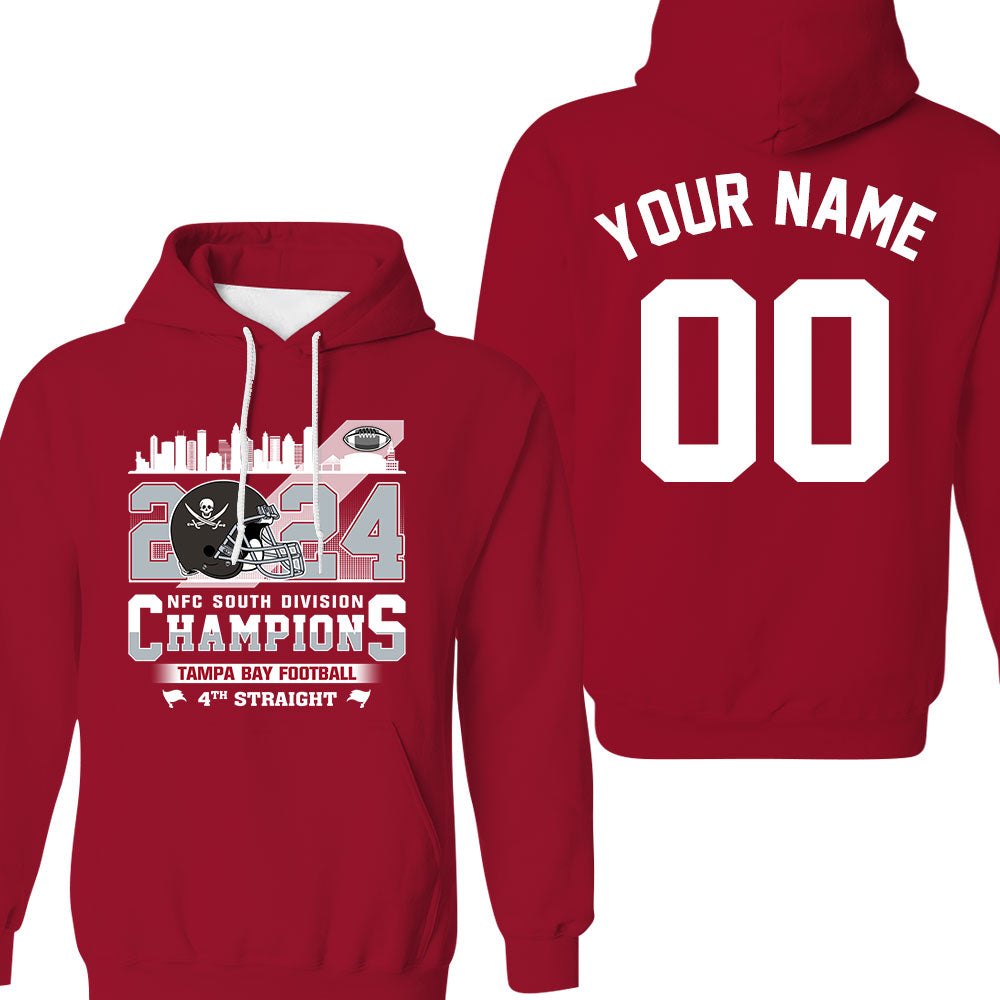 2024 Tampa Bay Football NFC South Division Champions Skyline Double Sided Sweatshirt, 2024 NFC South Champs 2 Sided Custom Sweatshirt