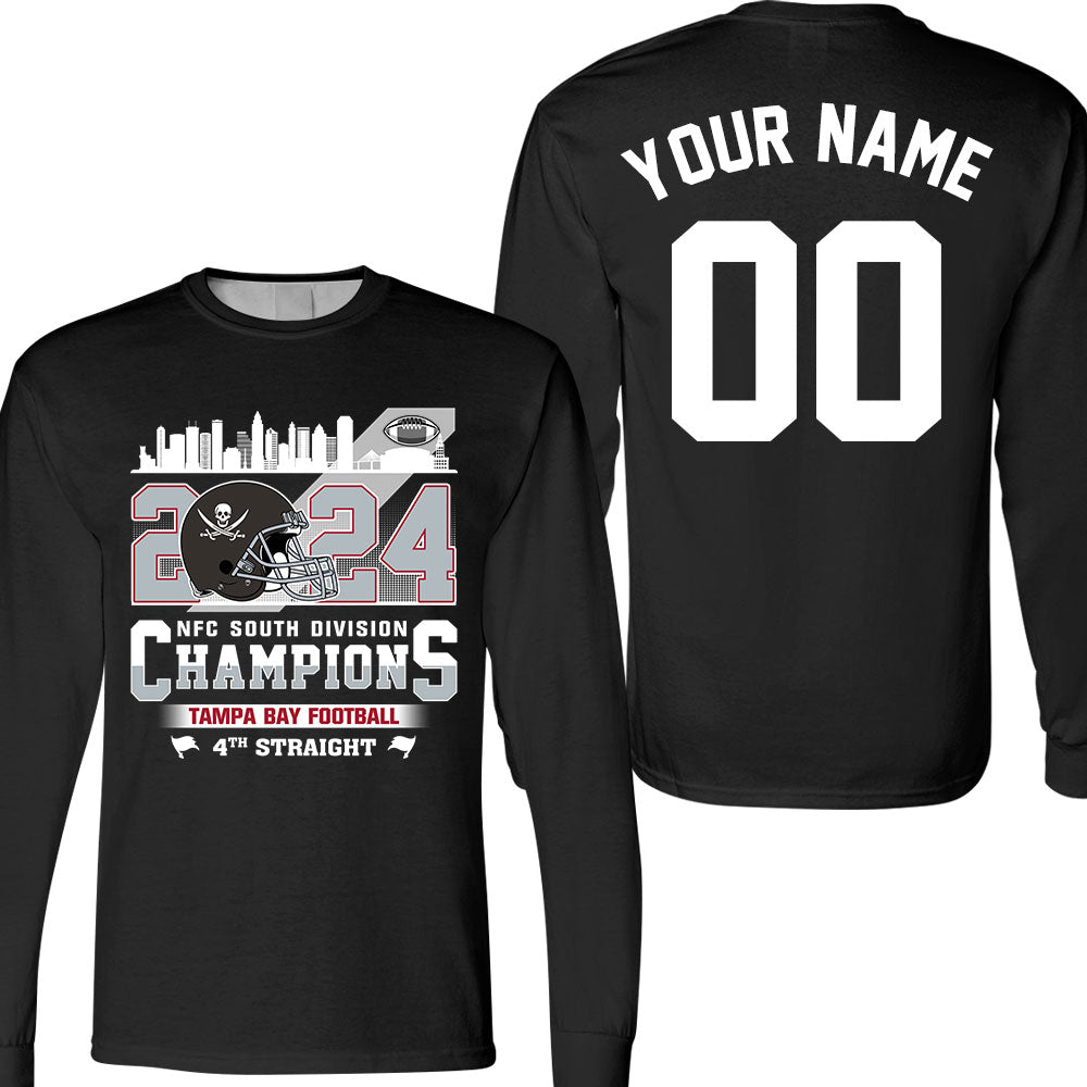 2024 Tampa Bay Football NFC South Division Champions Skyline Double Sided Sweatshirt, 2024 NFC South Champs 2 Sided Custom Sweatshirt