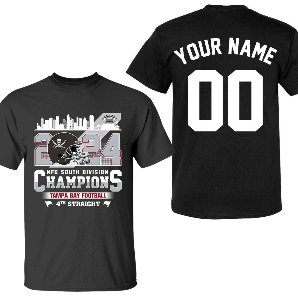 2024 Tampa Bay Football NFC South Division Champions Skyline Double Sided Sweatshirt, 2024 NFC South Champs 2 Sided Custom Sweatshirt