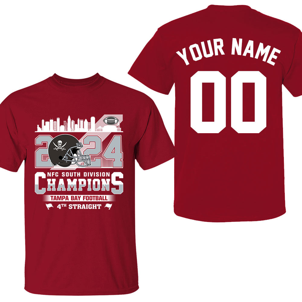 2024 Tampa Bay Football NFC South Division Champions Skyline Double Sided Sweatshirt, 2024 NFC South Champs 2 Sided Custom Sweatshirt